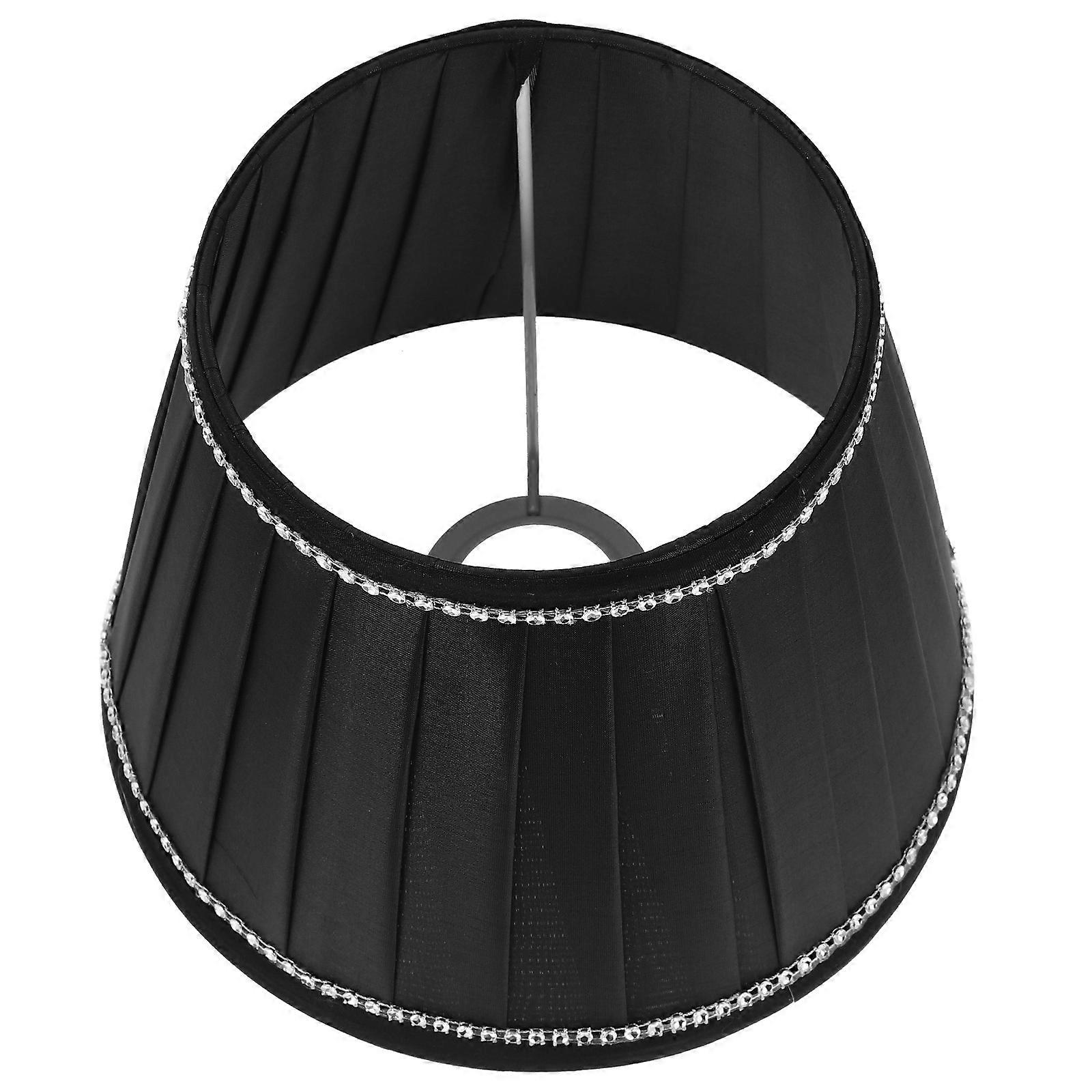 Black Pleated Lamp Shade for Home Use Cloth and Iron Durable and Decorative 7.87 Inches