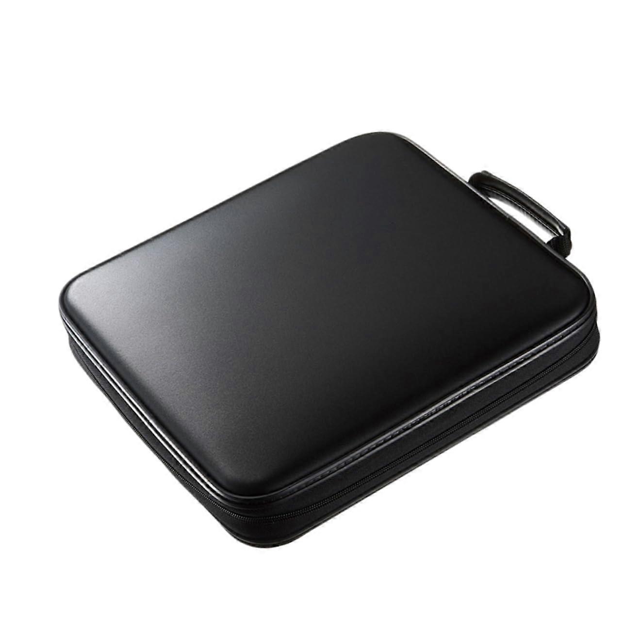 Handheld CD Case with DVD Slots Organizer for Car - Durable Storage Solution for DVDs and CDs - Black Nylon Material