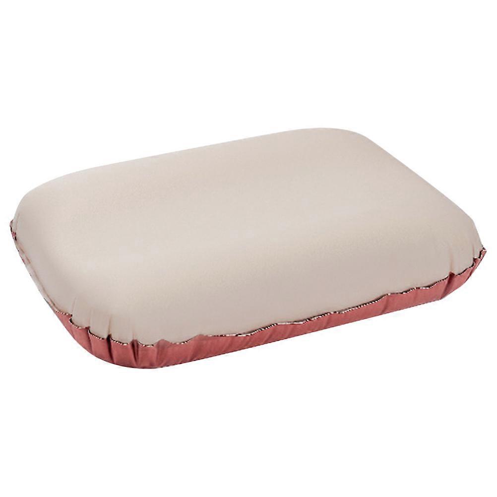 Ergonomic Inflatable Camping Pillow for Comfortable Sleep with Adjustable Height and Support Beige