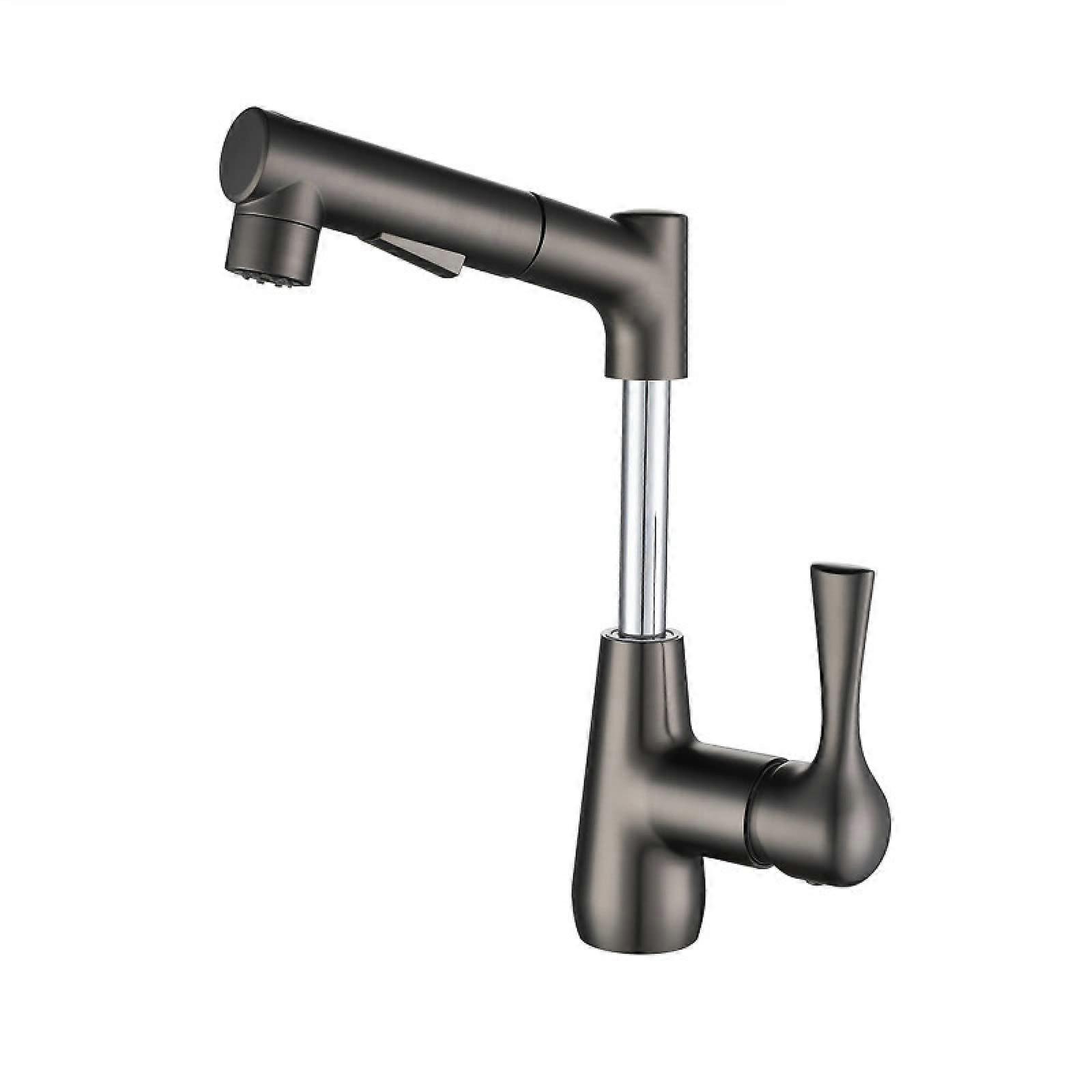 LYSDJEH Beckenhahn with Extension Sprayer Dual Mode PullDown Gun Grey A