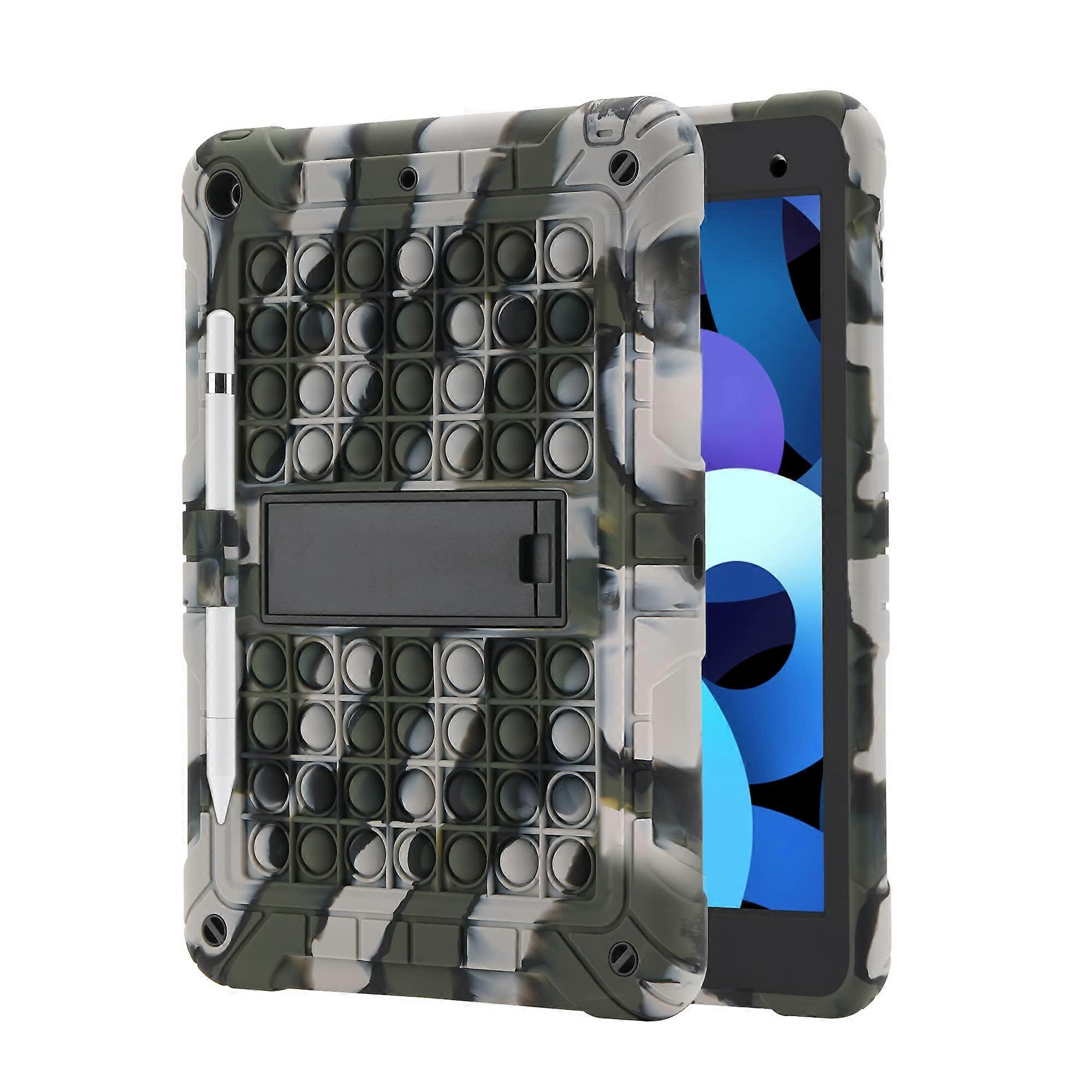 iPad 9/8/7 Generation Case 10.2 Inch Shockproof Cover with Shoulder Strap Kickstand Pen Holder Camouflage 2021/2020/2019