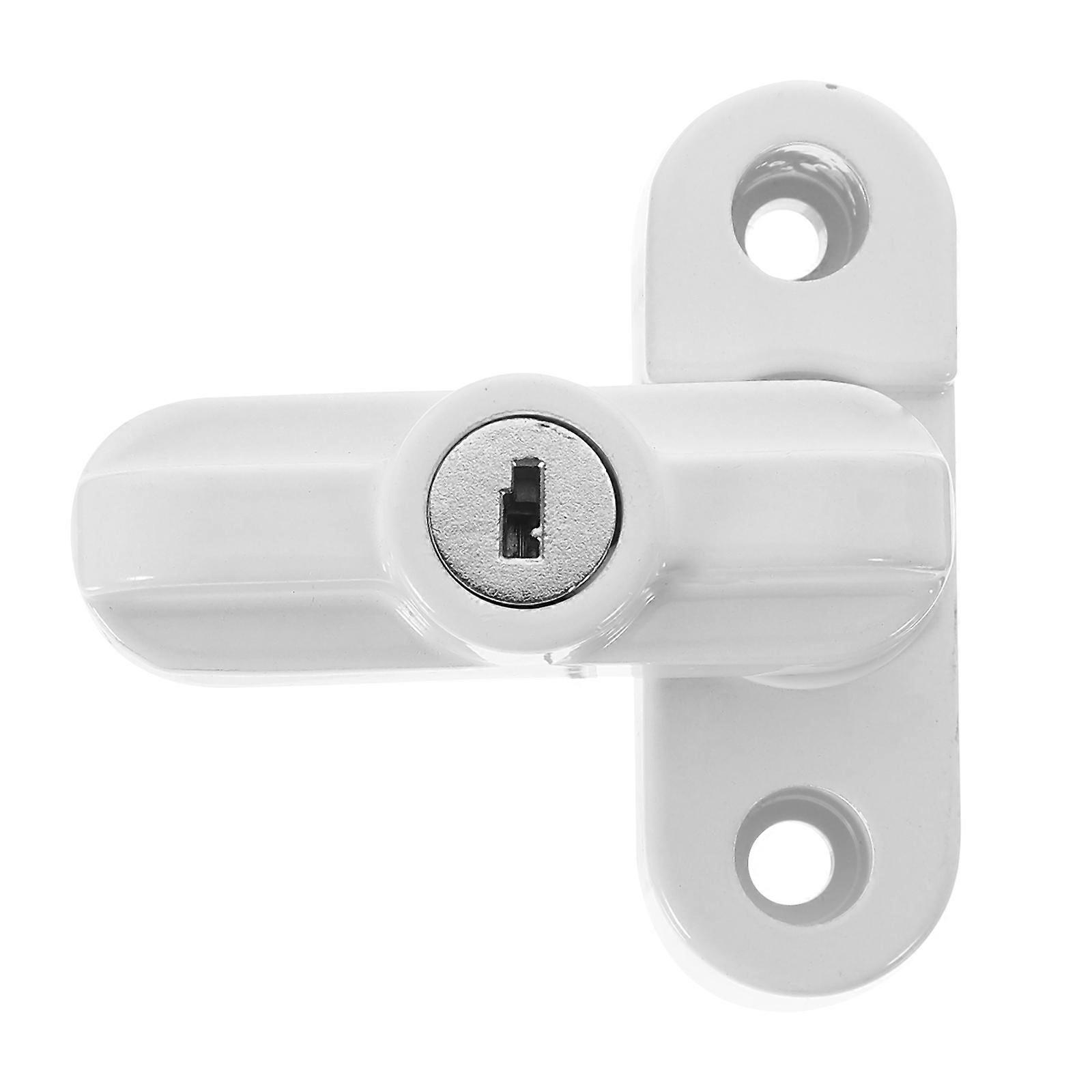 T Shaped Window Lock for Home Security with Alloy Material White Color 9 Pieces Set