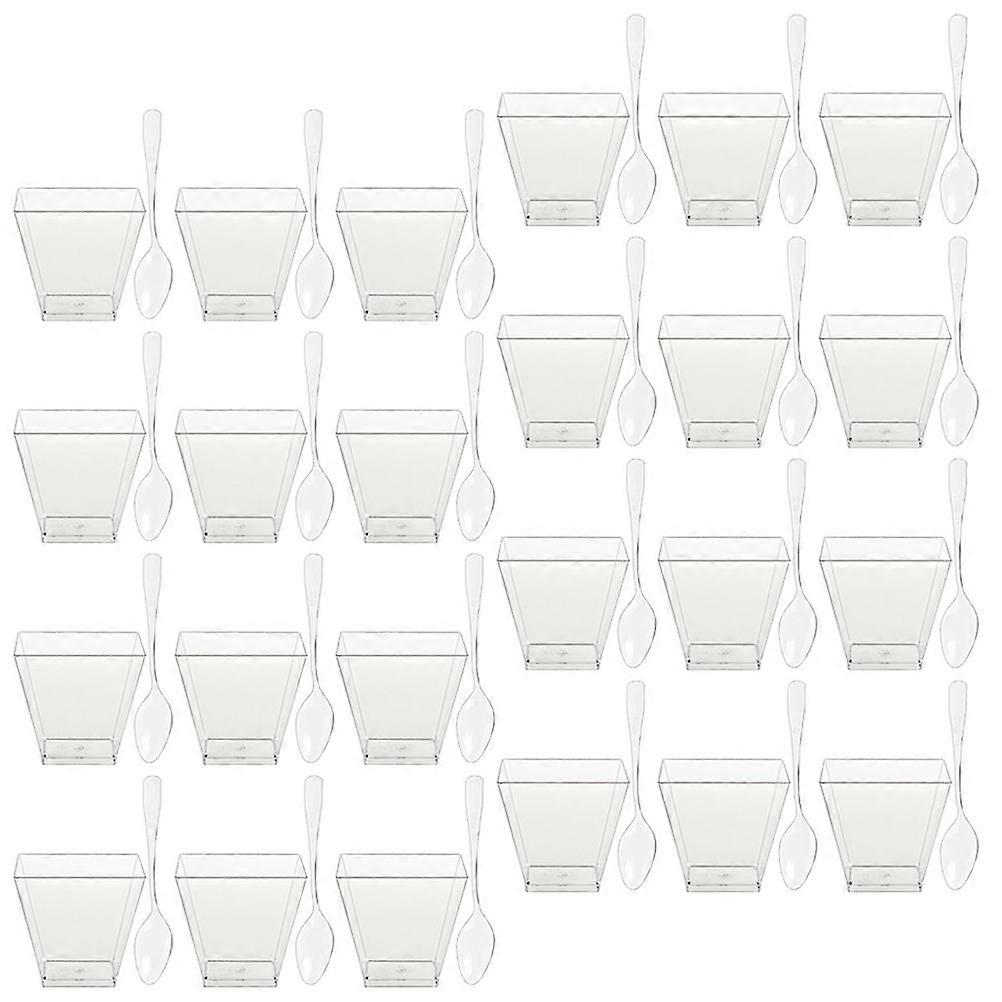 Transparent Disposable Dessert Cups for Home Parties and Events with Stable Bottom and Thick Material 60 Sets
