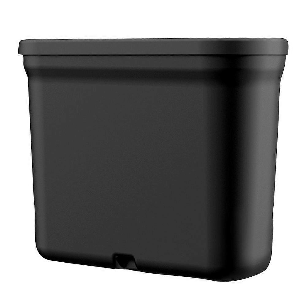 Black Car Storage Bucket with Lid for Trash Bag Use Made of Durable PP Material 7.87 x 4.72 x 5.31
