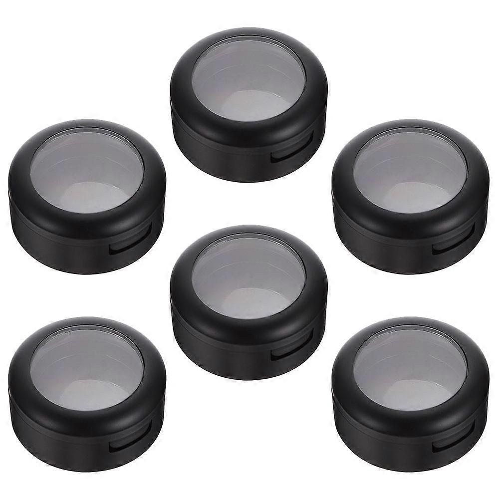 Empty Eyeshadow Cases for Storage 6pcs Black Plastic Containers with Durable Design