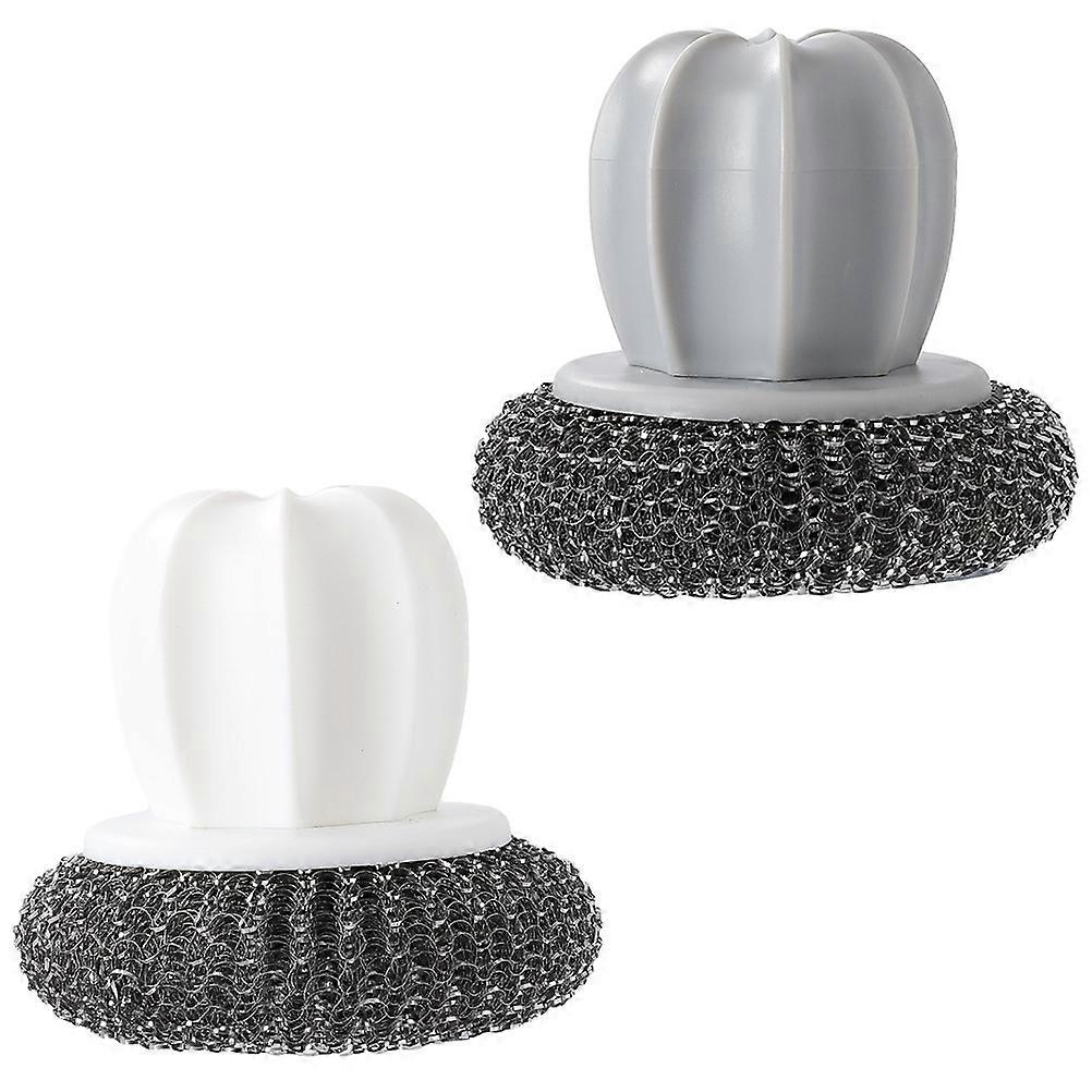 Wire Ball Cleaning Brush 2Pcs Assorted Color Scrubber for Kitchen Use