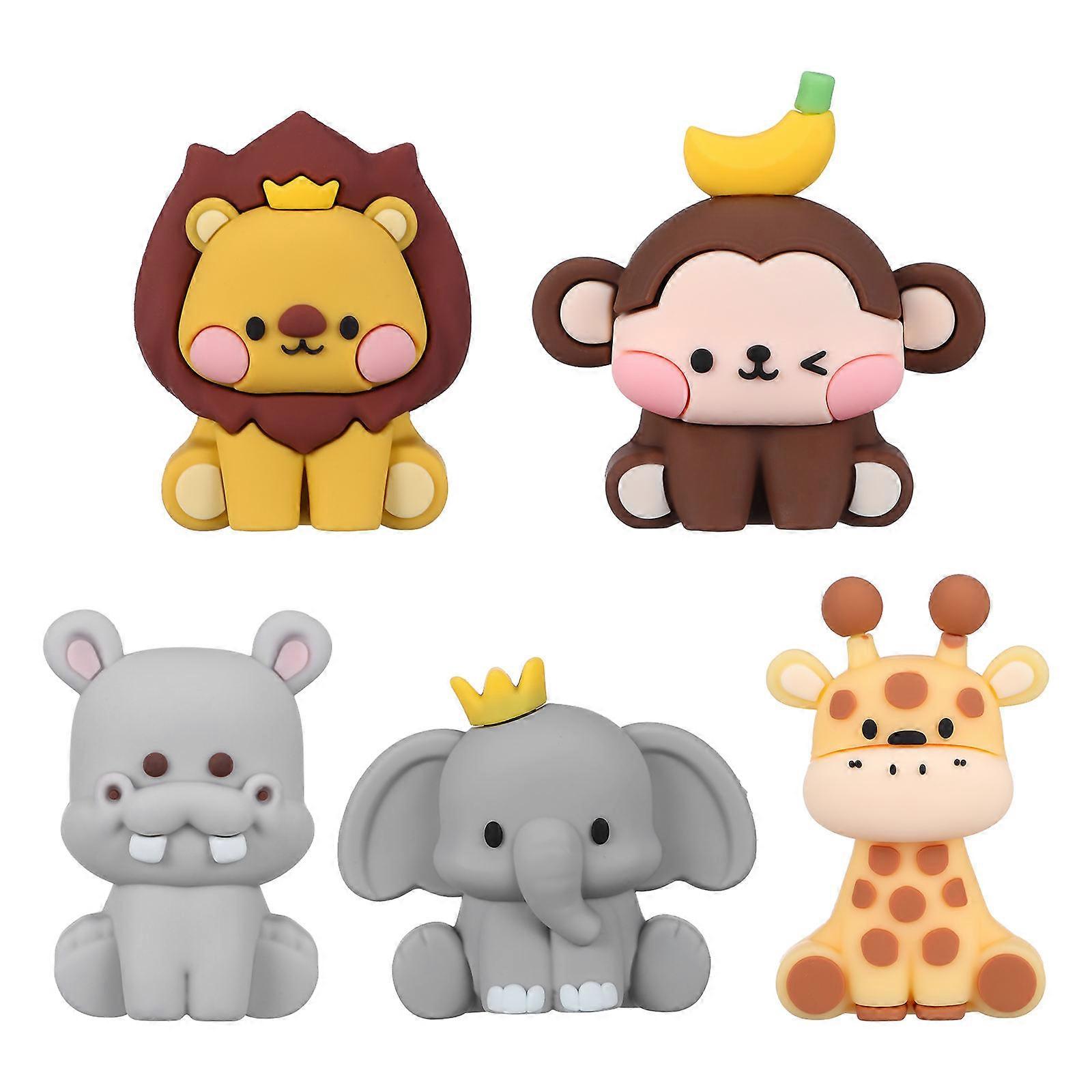 Cute Figurines Cake Topper 5 Pcs Assorted Color For Kid's Birthdays And Family Events With Sturdy Decoration Features