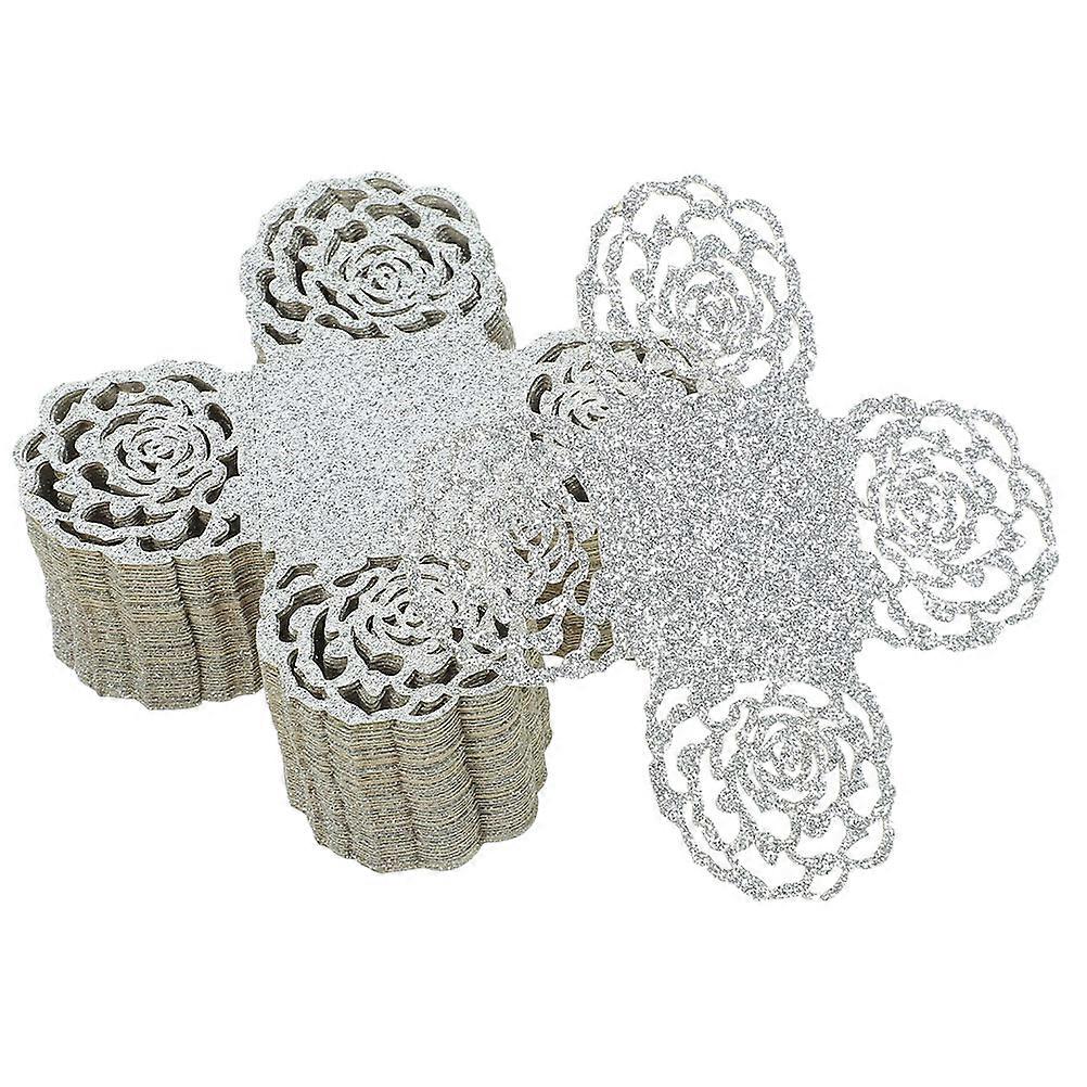 Metallic Paper Chocolate Wrappers with Rose Edge Greaseproof Liners for Truffle Cups, Wedding Desserts, Baking and Packaging