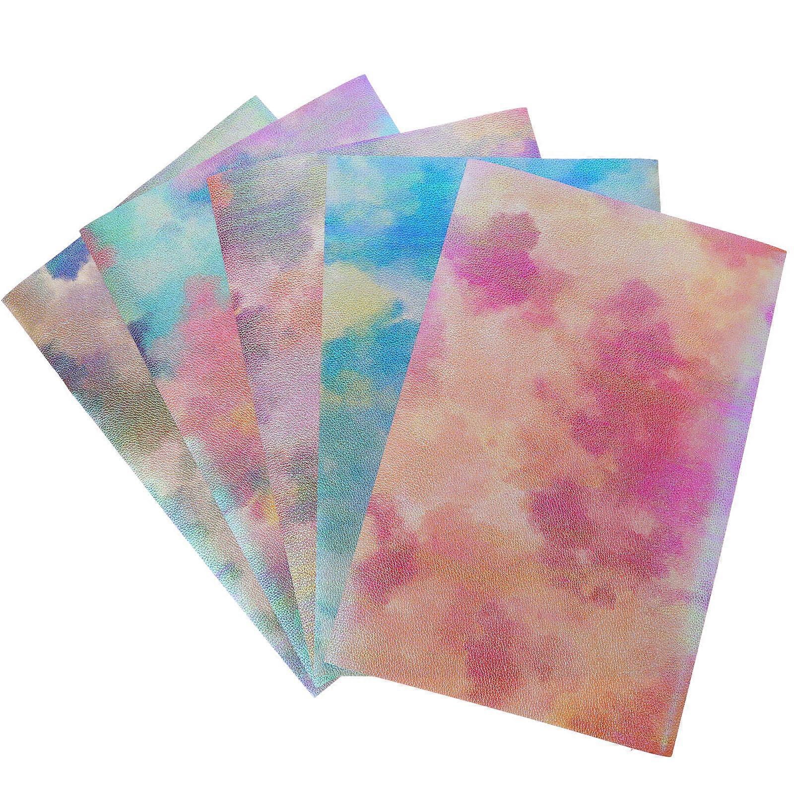 It sounds like you're describing a product listing for **faux craft sheets**, specifically **tie dye or rainbow PU (polyurethane) ** intended for