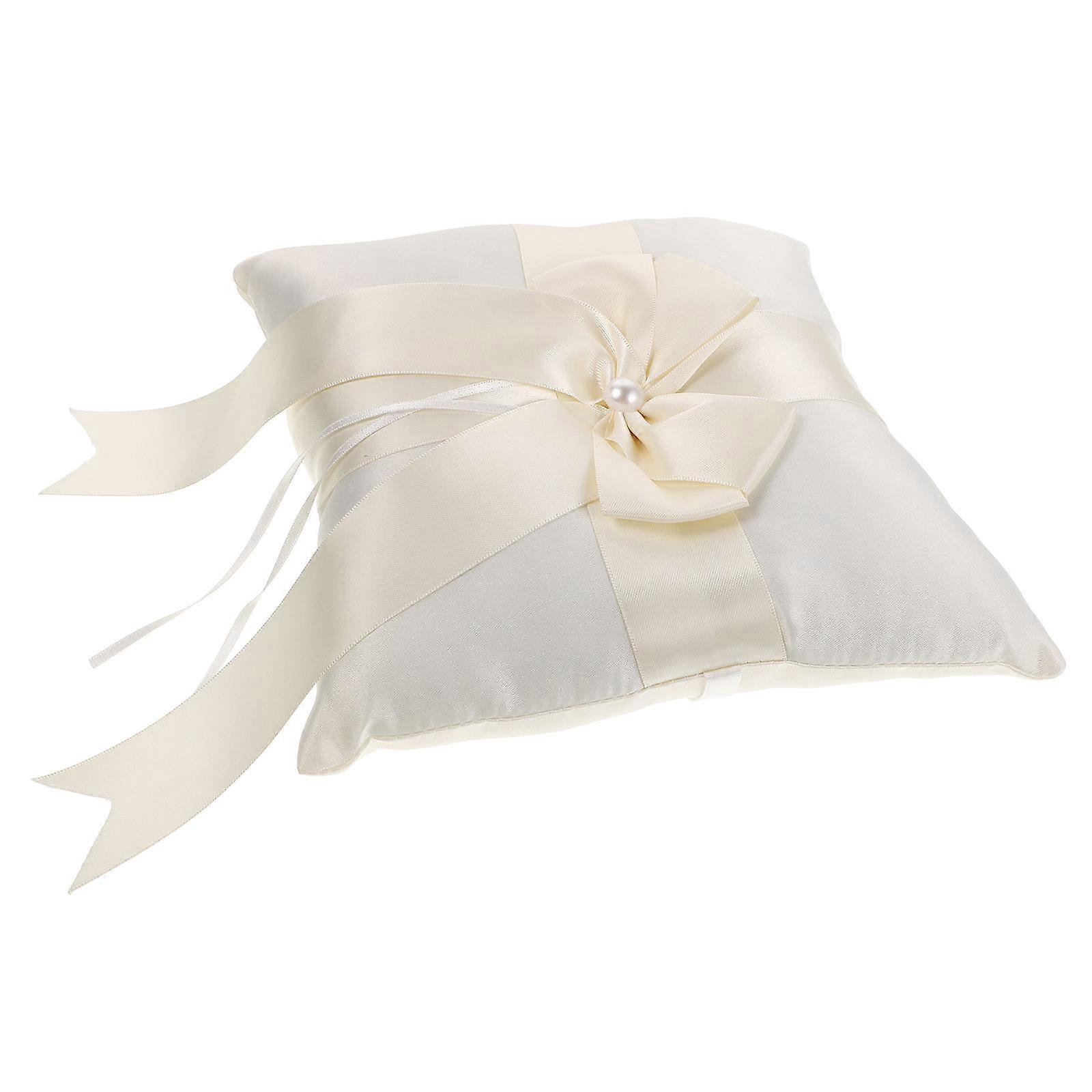Elegant Wedding Ring Pillow with Bowknot Decorative Jewelry Cushion for Ring Bearer, Enhancing Ceremony Aesthetics for Engagements and Proposals