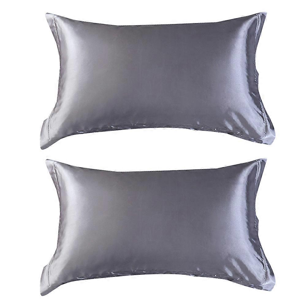 Satin Silk Pillowcase 72x45cm Easy To Remove And Wash Rectangular 1 Pair For Decor
