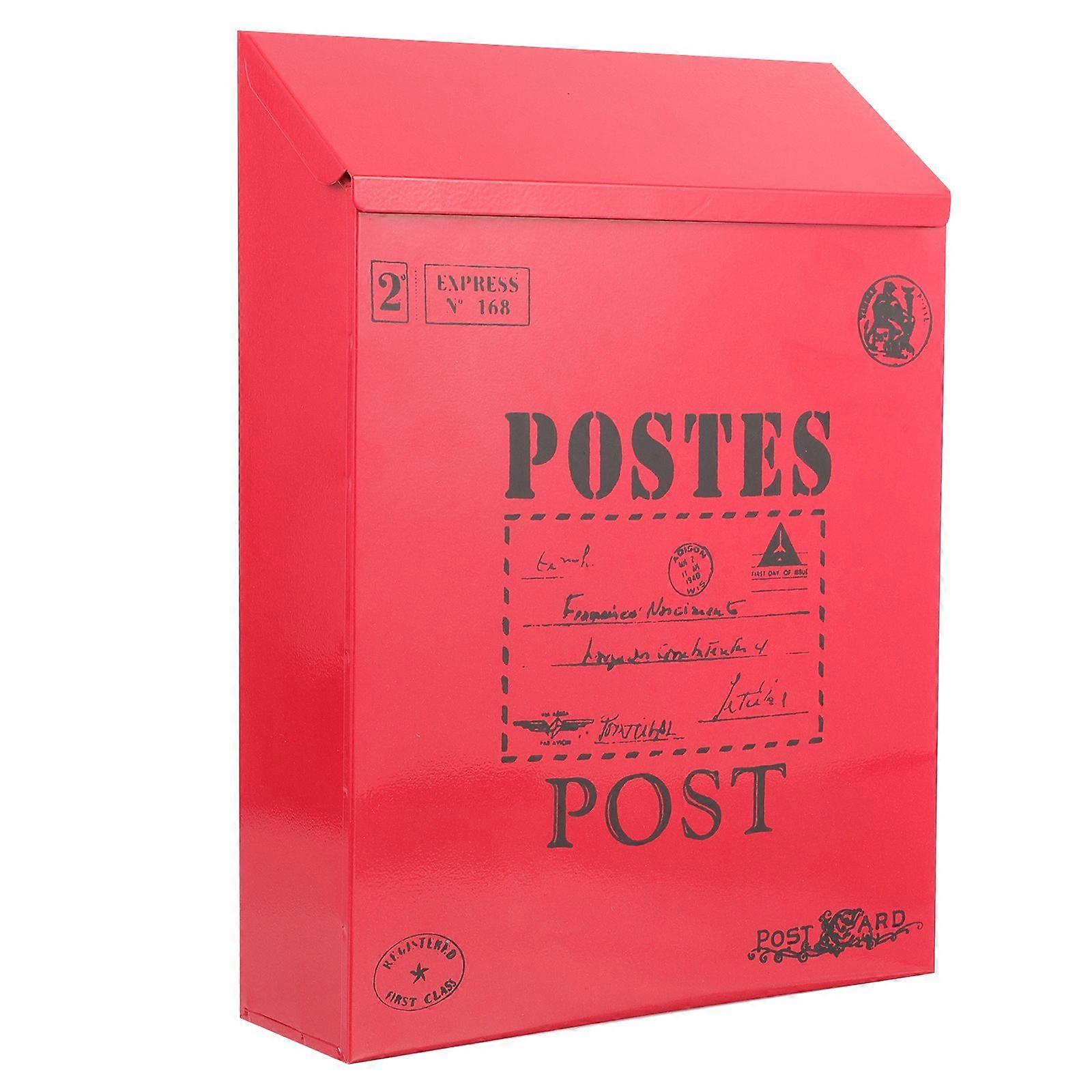 Wall Mounted Mailbox Newspaper Box Vintage Wall Mount Mailbox Post Box with Lock