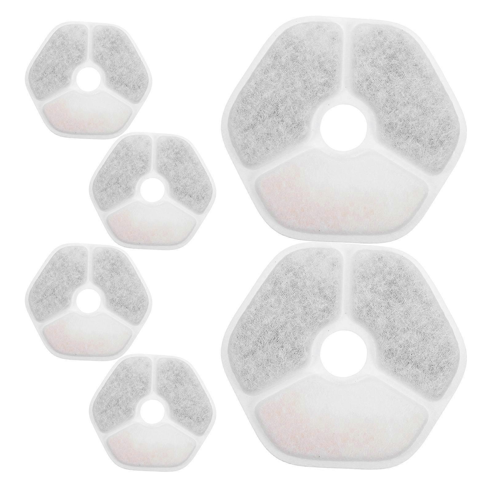 Water Purification Cat Water Fountain Filters Plastic Material Hexagonal Shape 6Pcs