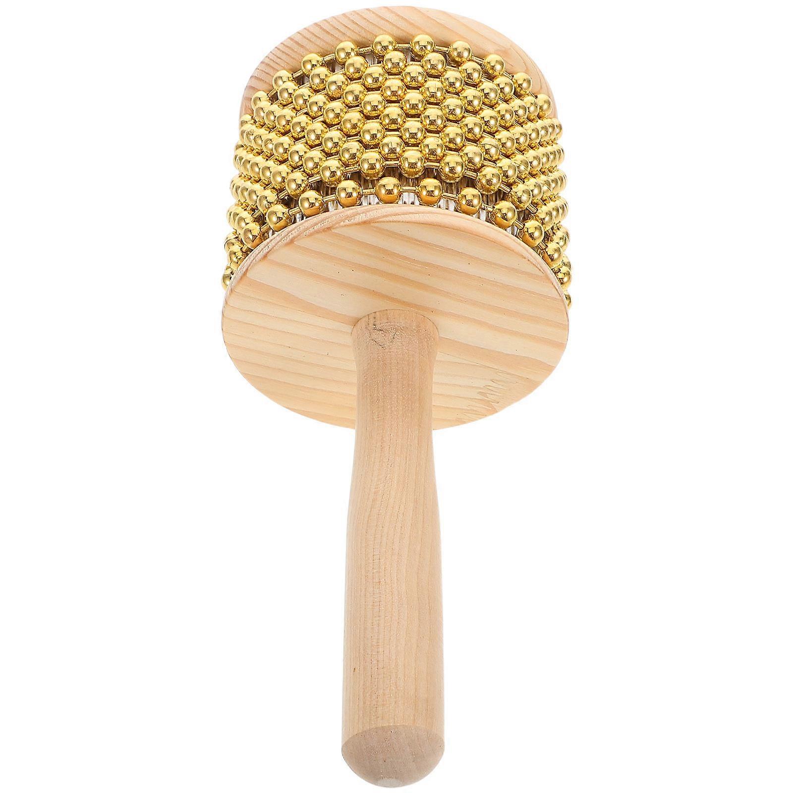 The **Portable Rhythm Cabasa With Handle And Metal Beads** is a versatile and **percussion instrument** ideal for both **beginners and experienced