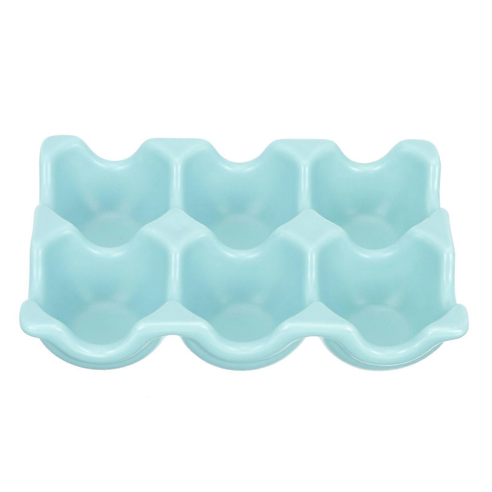 Egg Storage Tray for Eggs Ceramic Egg Holder with 6-Grid Design