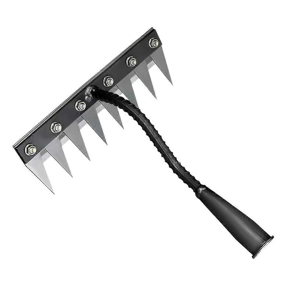 Weed Puller 8-Tine Heavy-Duty Hand Tool for Lawn, Weeding Rake for Grass