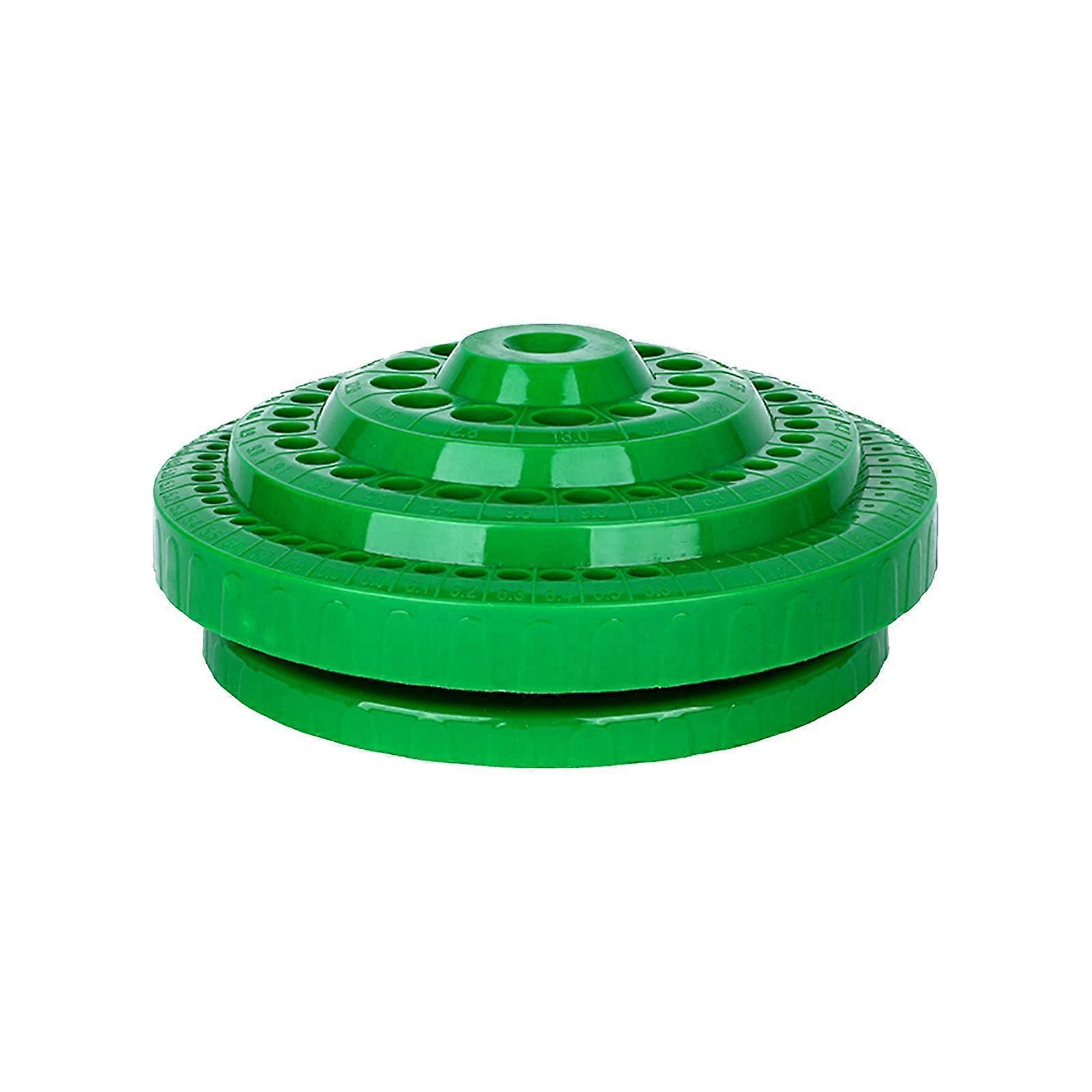 Drill Storage Base, Drill Needle Grinding Head Plastic Tool Organizer Box, 360 Degree Sorting Box with 100 Holes Green