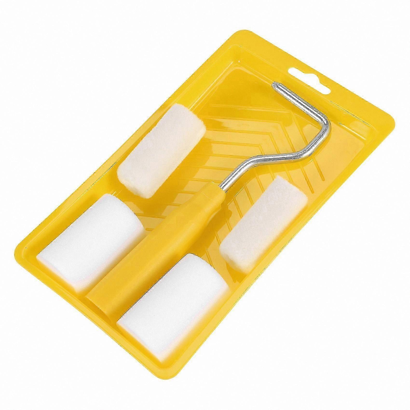 6-Piece Mini Foam Roller Set with Tray for Wall Painting and Touch-Ups