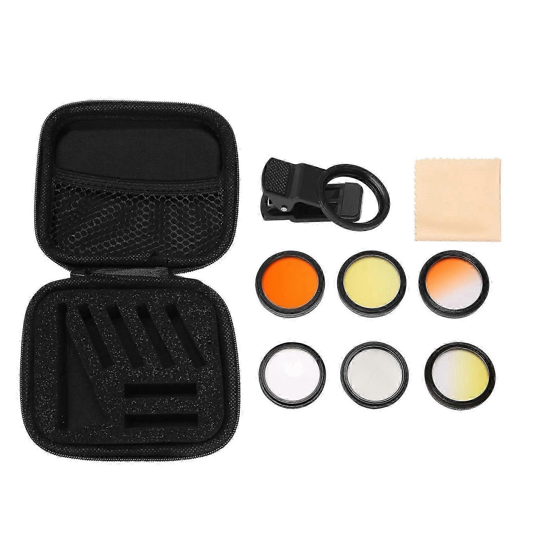 AqUariUm Lens Fish Tank Phone Camera Lens Filter 6 in 1 Macro Lens Yellow Lens Filter Coral Reef Aq