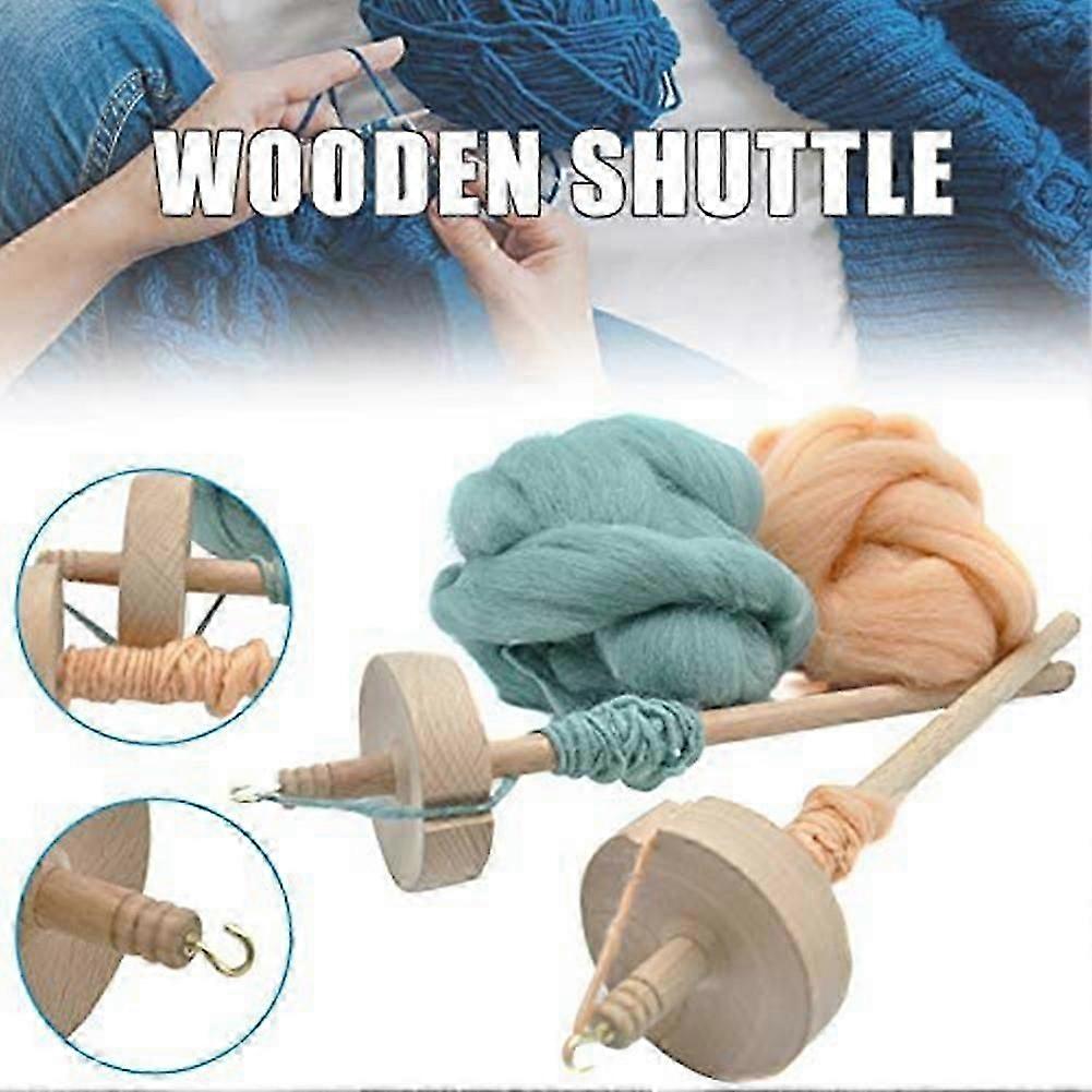 2Pcs Drop Spindle for Hand Carved Wooden Tool for Beginners