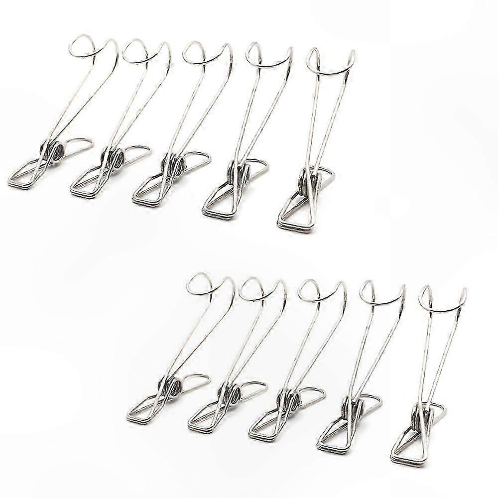 20-Pack Stainless Steel Clips with Hooks for Drying, Organizing Clothes, Socks, Files, and Storage Solutions