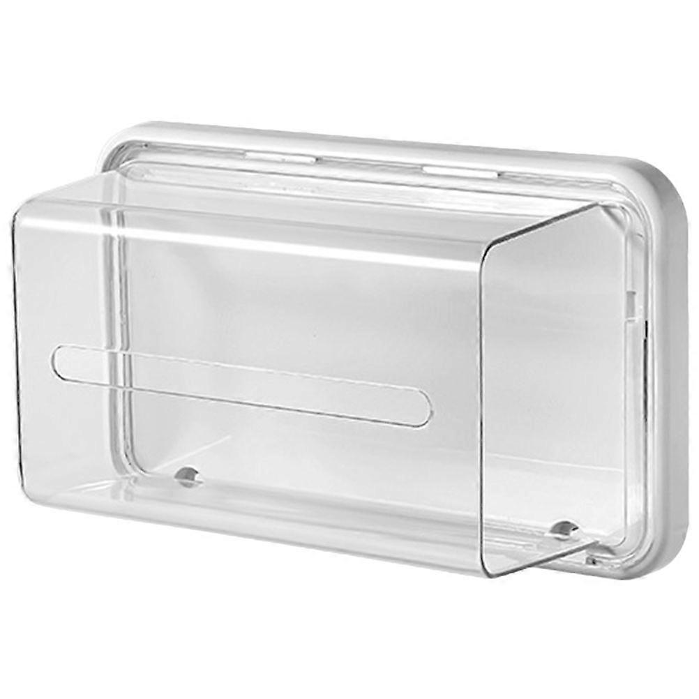 Toilet Tissue Box Wall-mounted Toilet Paper Rack Transparent Napkin Container