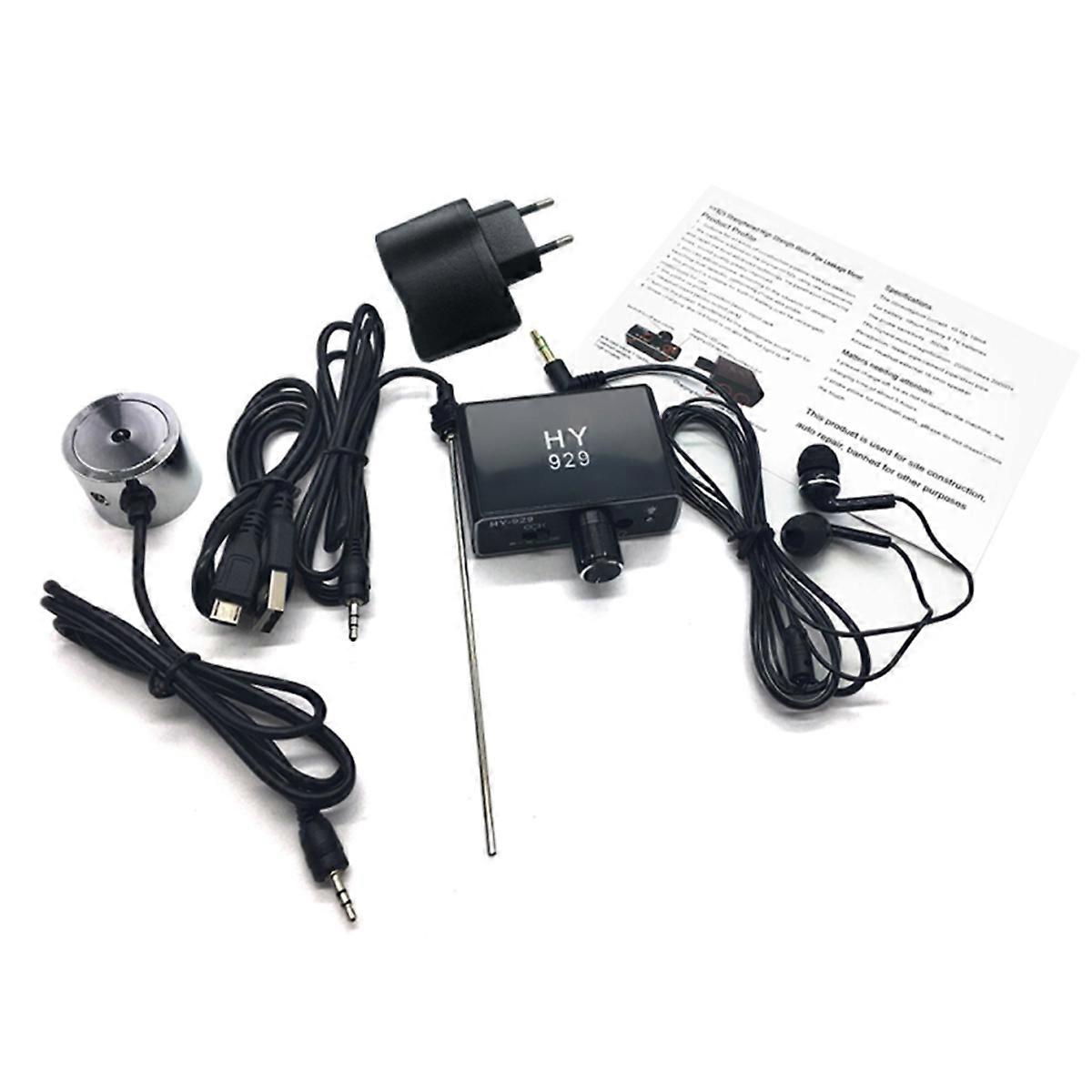 Water Pipe Leak Detector Sensor Pipe Leakage Monitor Tester Kit with Dual Probes Earphone Pipeline Locator Accessory EU