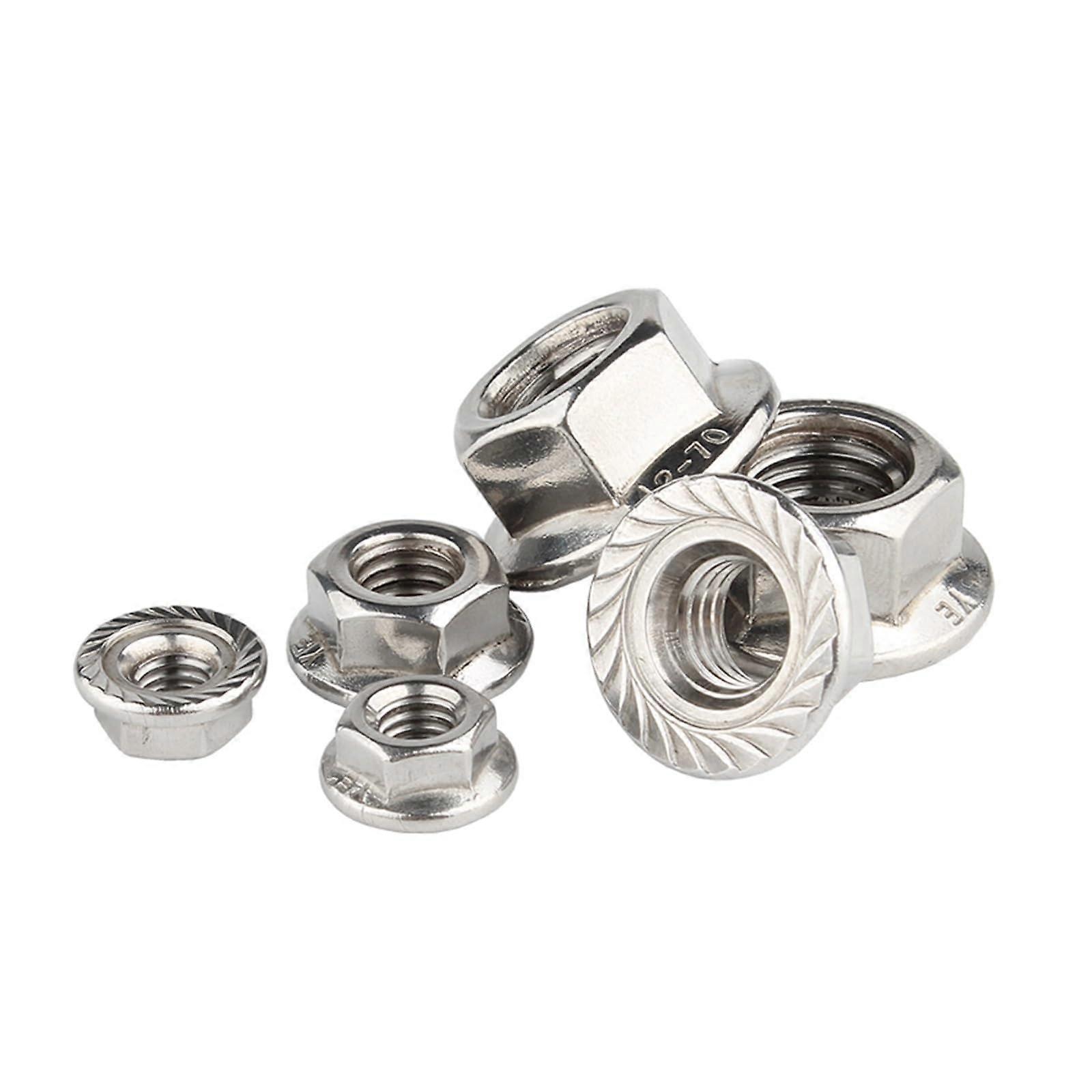 Flanschmuttern M3 M4 M5 M6 M8 M10 M12 Edelstahl Sechskantkopf DIN6923 5 Stück Gezahnt Spinlock Flanschmutter Schloss