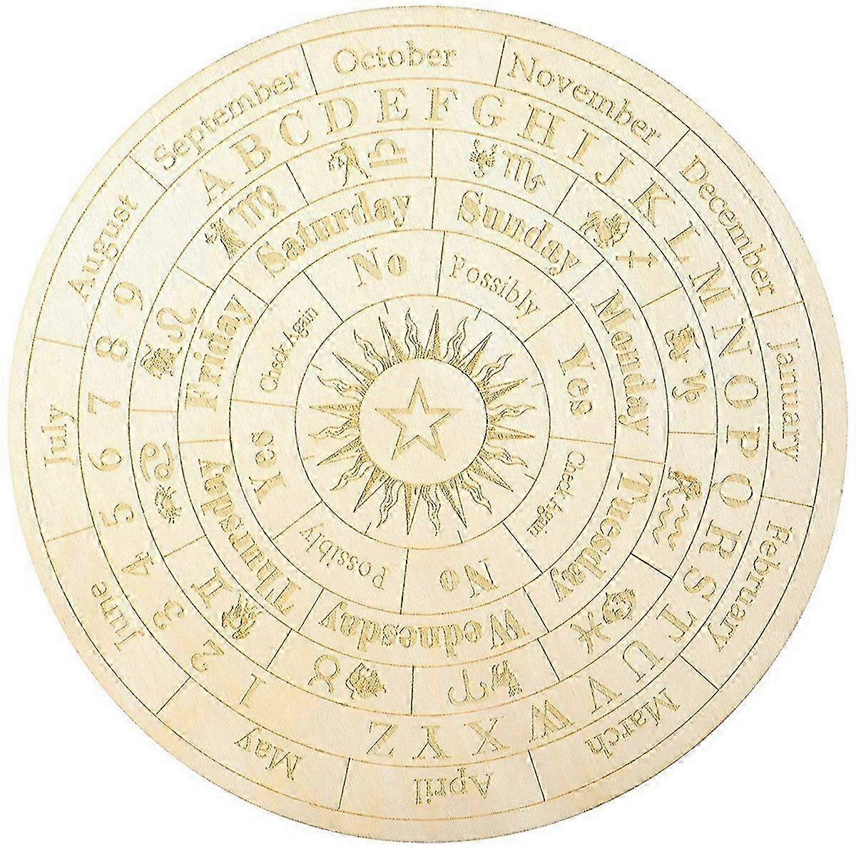 Wooden Dowsing Board with Star Pendulum Board Function for Divination and Metaphysical Message Reading