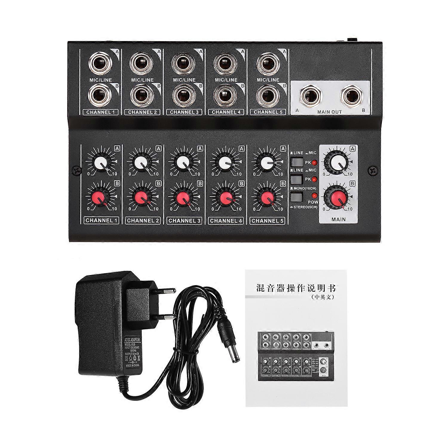 Muslady MIX5210 10-Channel Mixing Console Digital o Mixer Stereo for Recording DJ Network Live Broadcast Karaoke