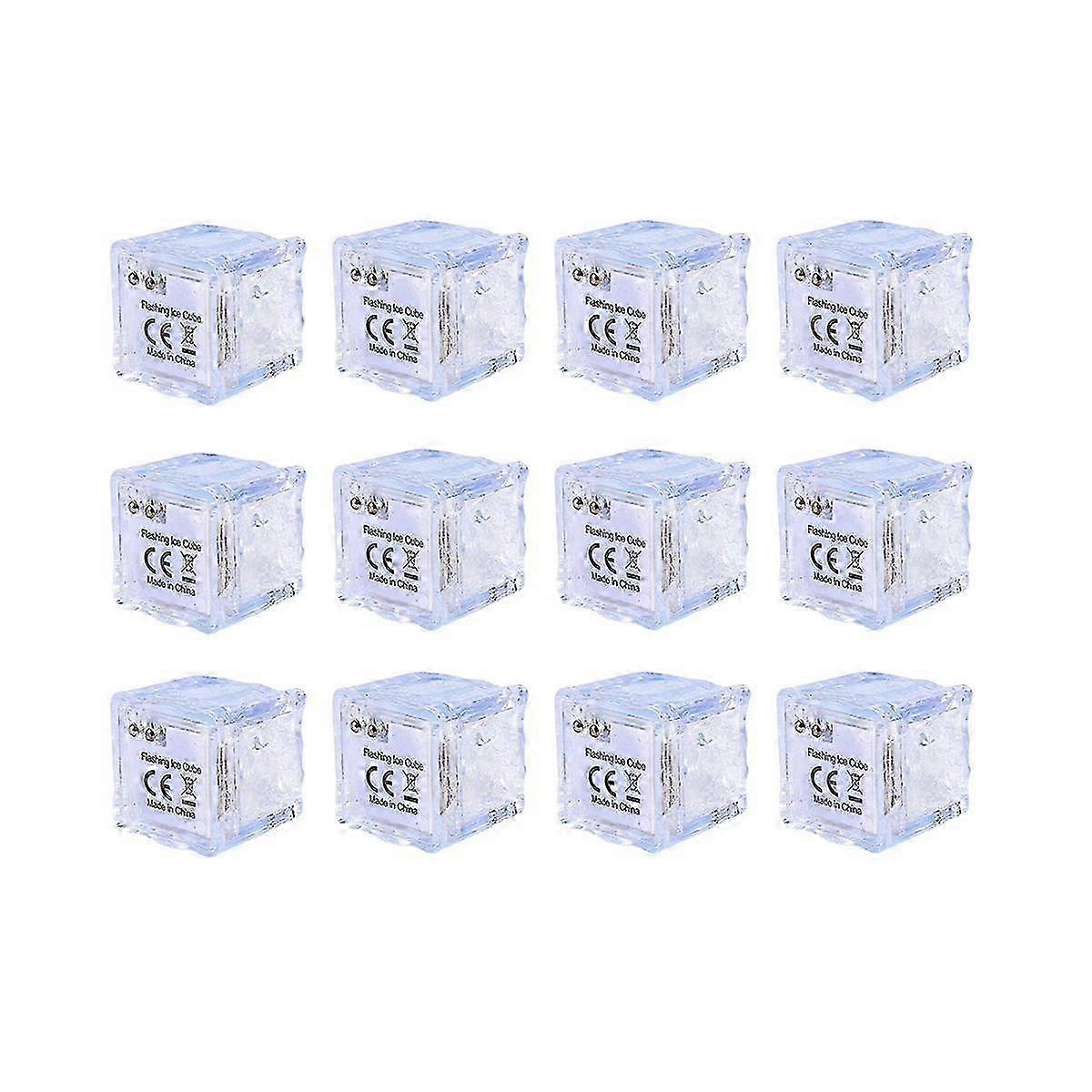 Waterproof LED Ice Cube Lights: 12-Piece Multi-Color Flashing Ice Cube Glow in Dark for Drinking Party