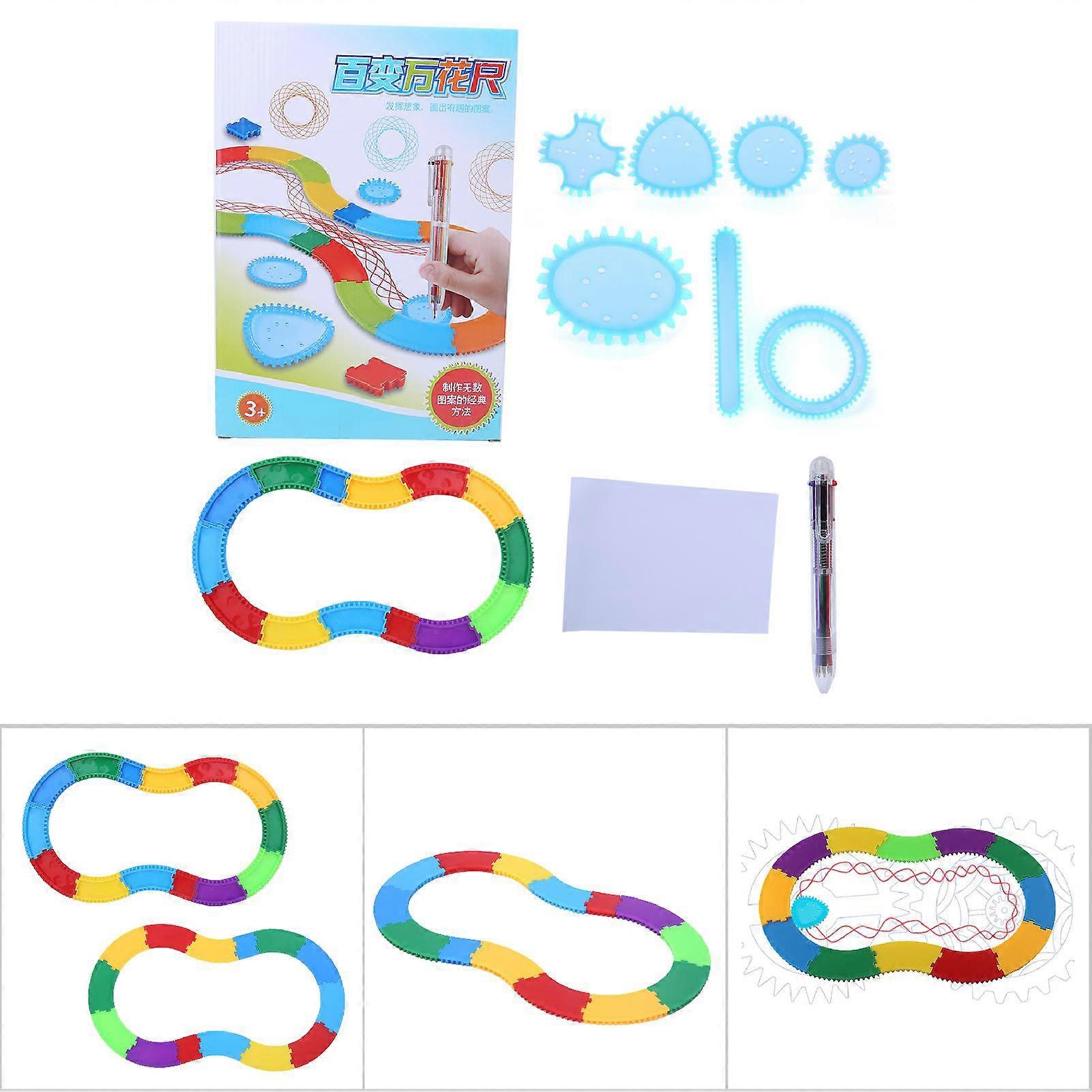 Geometric Drawing Art Template Ruler Track for Kids, Plastic