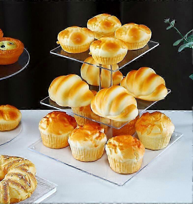 Square Acrylic Cupcake Tower Stand, Multi Tiered Cake Stand