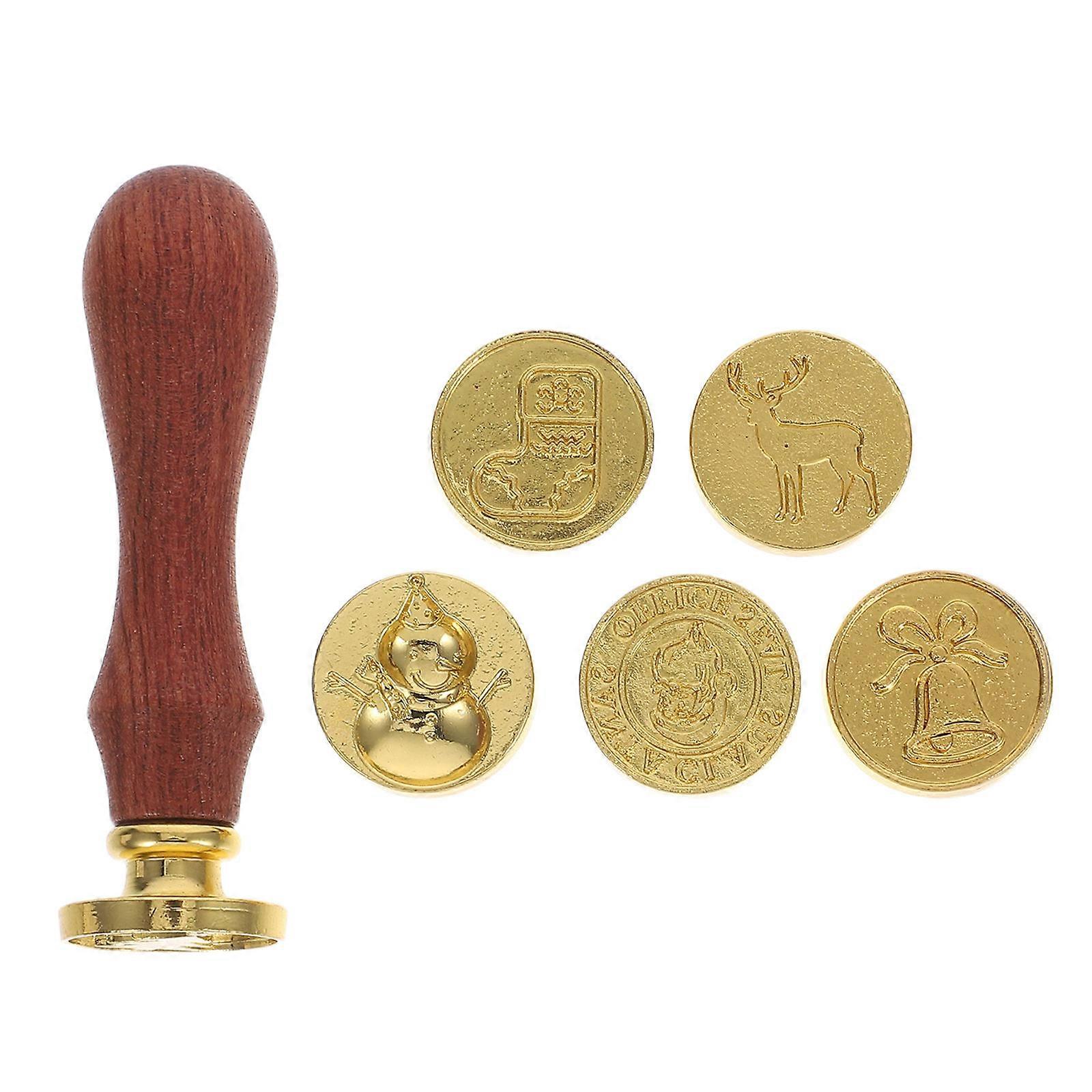 Christmas Wax Seal Kit with Wooden Handle & Santa Head – European Design for Envelopes, Invitations, Holiday , and Wrapping