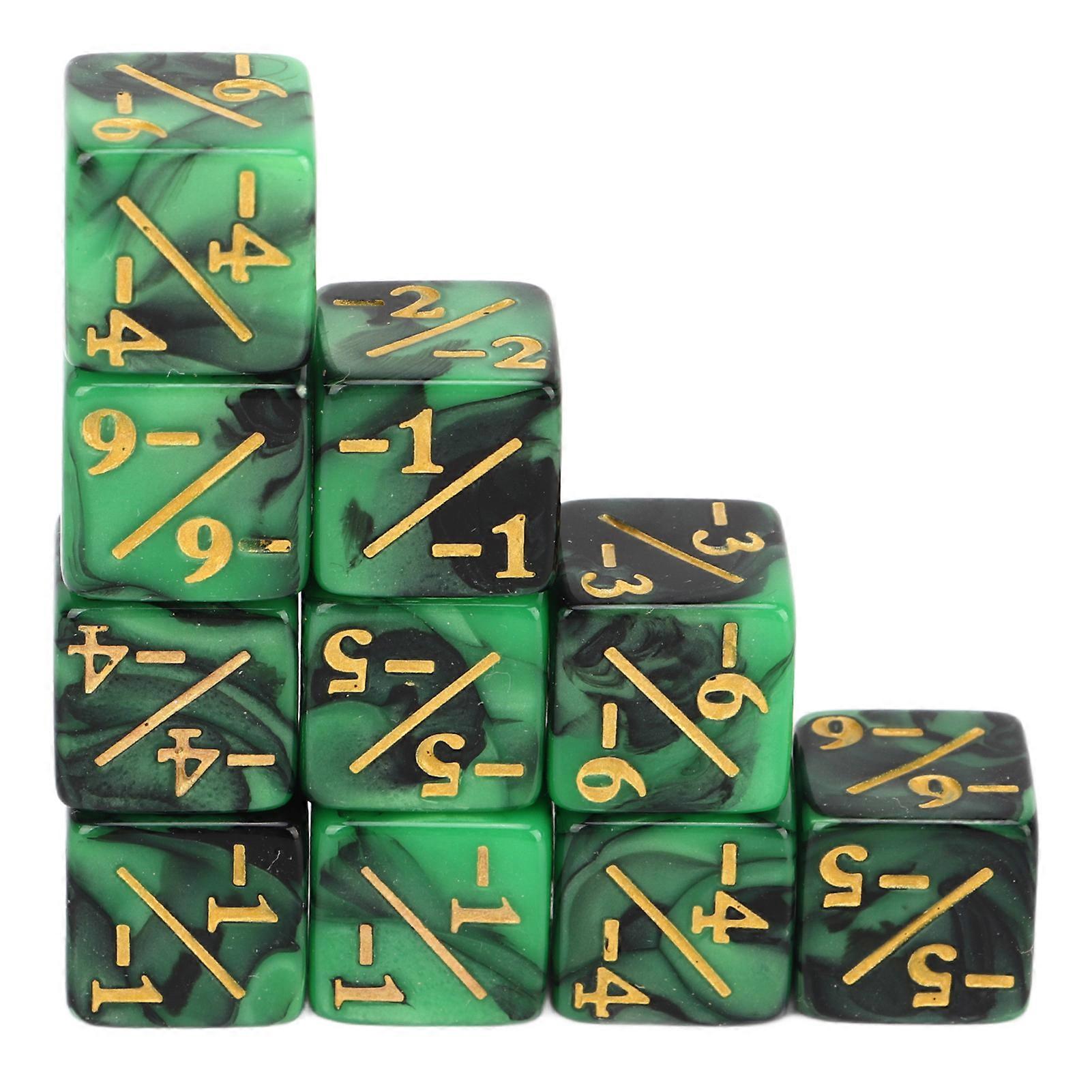 10PCS 6 Sides Mathematical Operation Educational Dual Color Acrylic Math Teaching Dice for Gaming