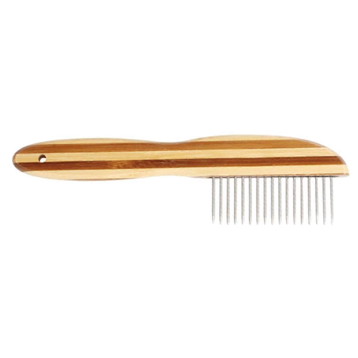 Wear Resistant Bamboo Flea Comb for Cats and Dogs Portable Pet Grooming Tool with Metal Teeth for Flea and Knot Removal