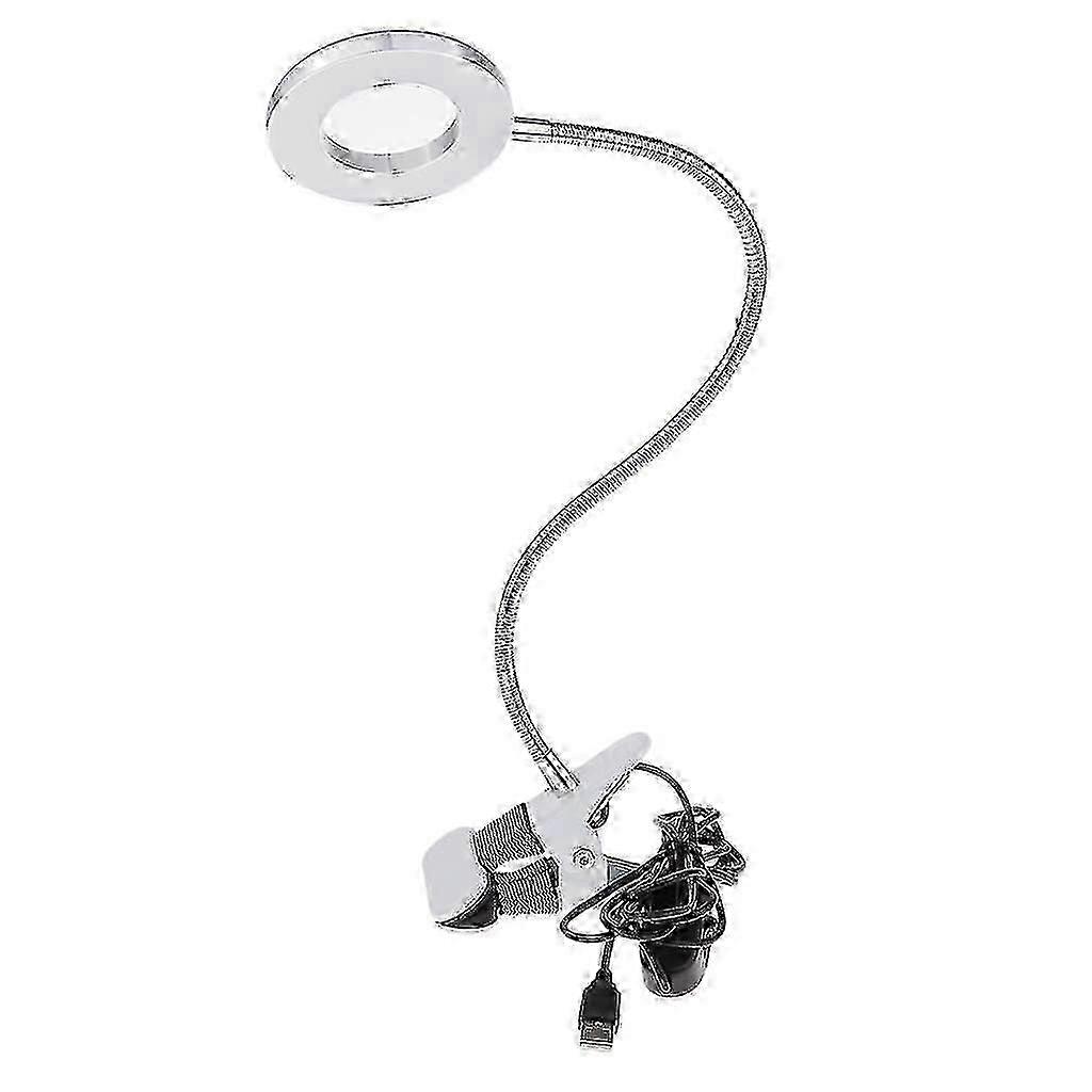 LED Magnifying Lamp, Metal Material with Adjustable Color Temperature, 360° Flexible Metal Tube