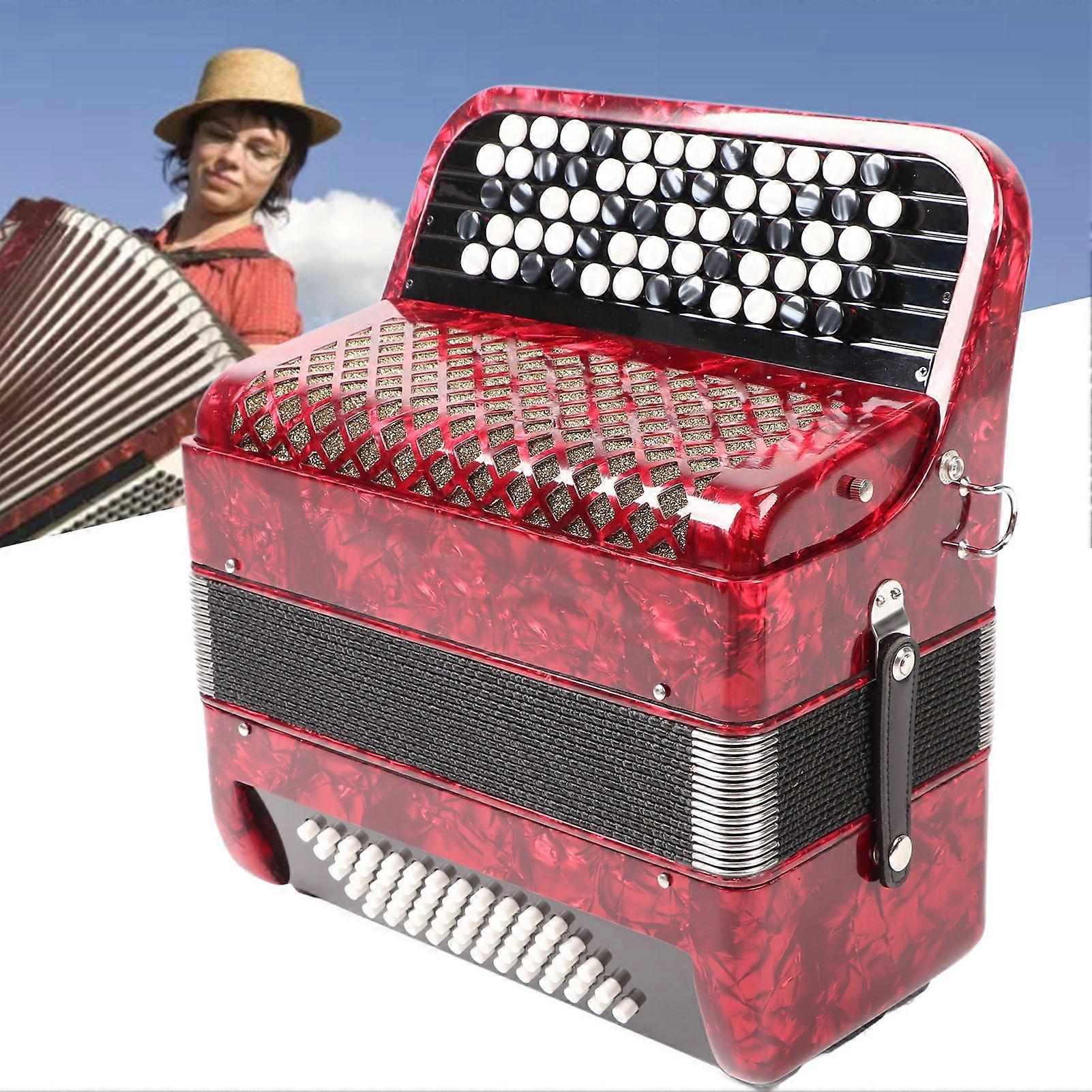 62キー60ベースキッズアコーディオンレッド教育楽器