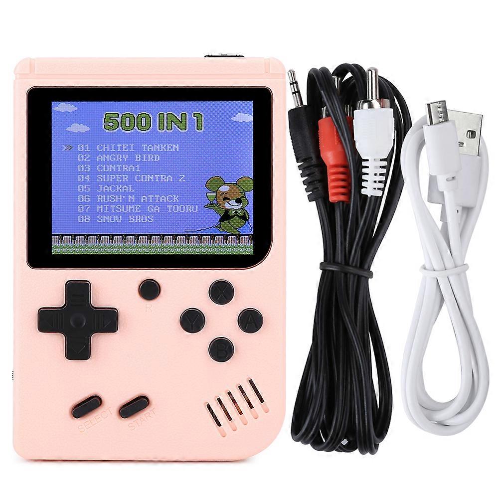 Retro Handheld Game Console with 400 Classic Games, TV Connectable, Pink, Nostalgic Fun