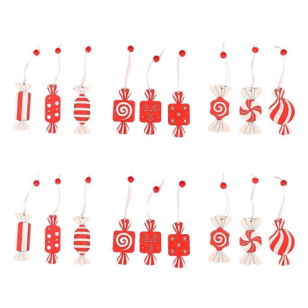 18Pcs Colorful Candy Hanging Pendant Decorations For Suitable For Christmas Winter Theme Tree Decoration