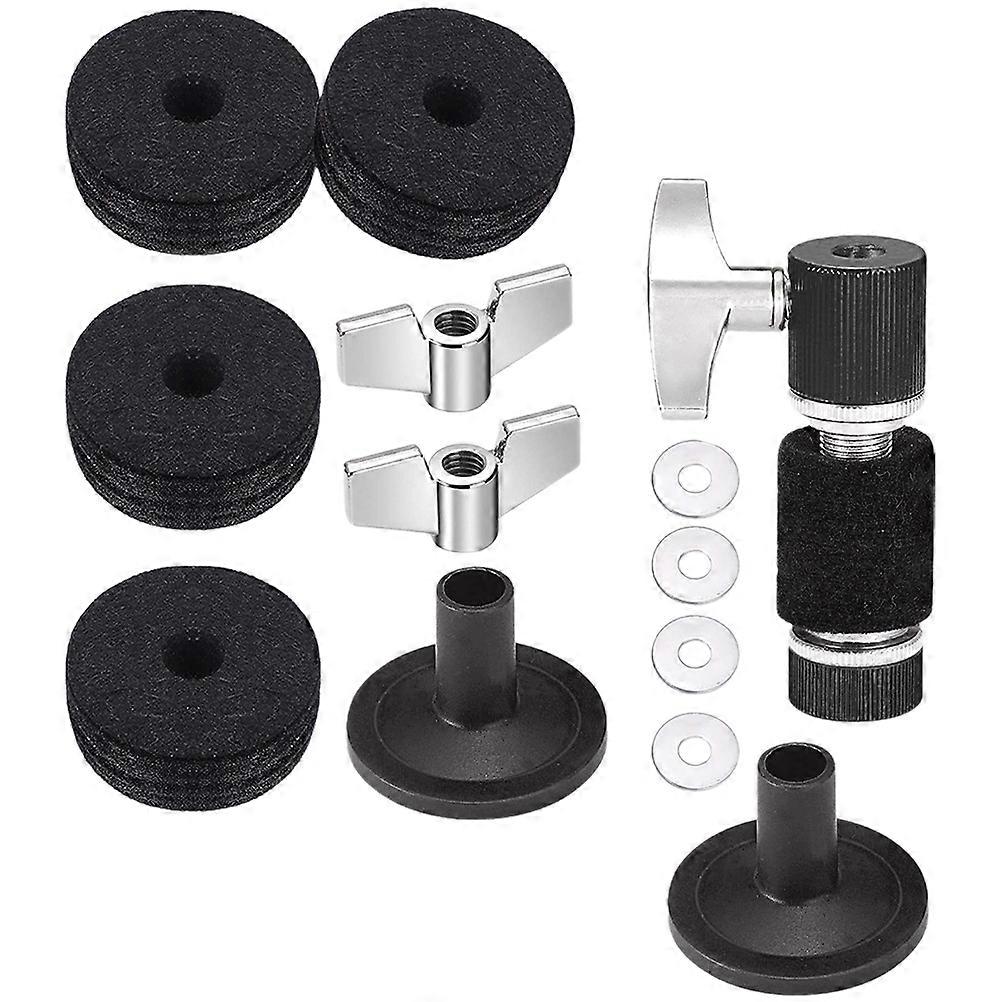 Drum Cymbal Clamp Set Accessory For Drum Kit Maintenance Comprehensive Protection Non-slip Design Black 7.5x2.5cm 1Set