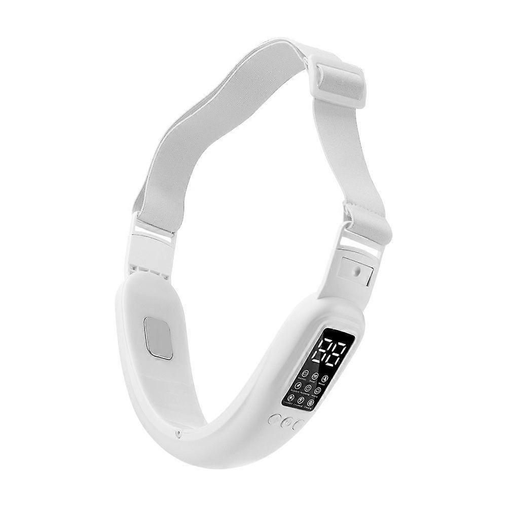 Electric Double Chin Device and V-Face Machine with 8 Modes and 15 Gear Adjustable Intensities - Intelligent Double Chin Machine for V-face(White)