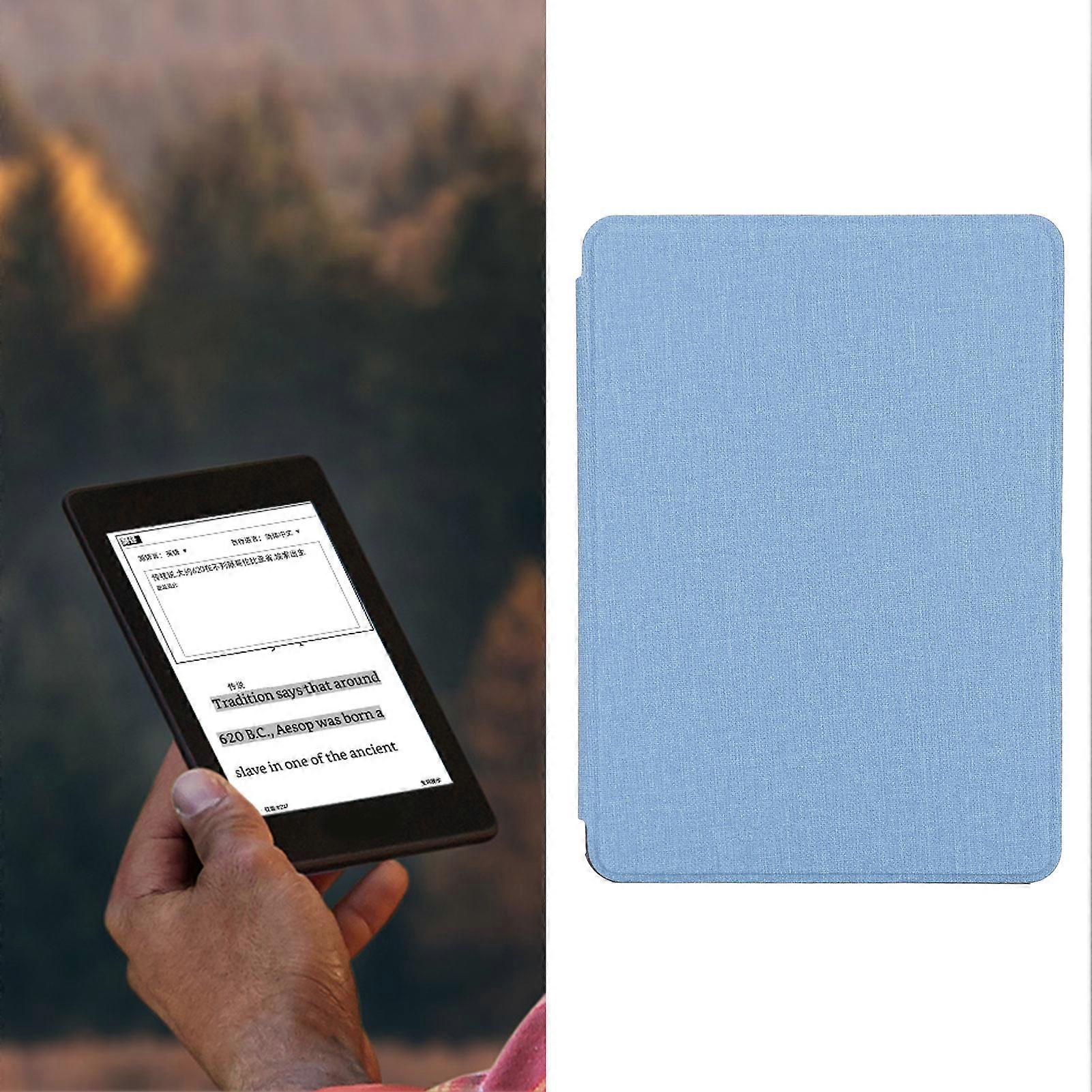 Light Blue Faux Leather Cover for Kindle 658 2019 E-Reader Case