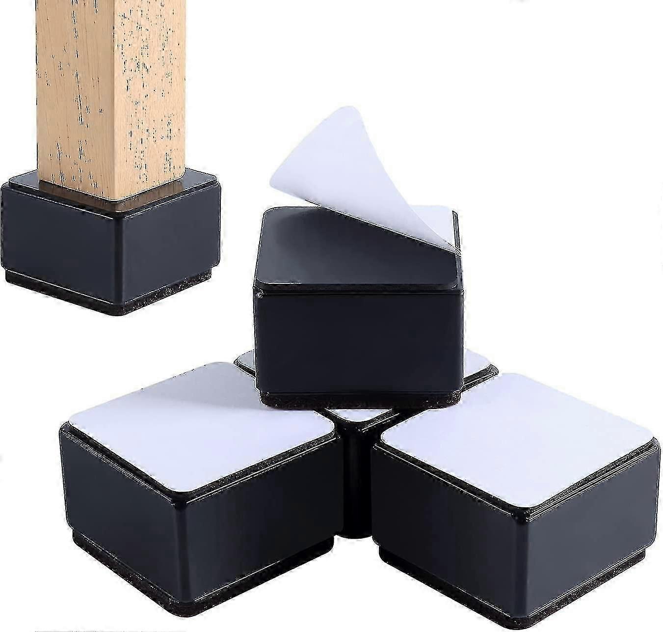 Risers de cama Móveis Risers Adicionar 2 polegadas de altura, suporte de aço sólido 10000 libras, mesa Riser, cadeira ou sofá Riser, conjunto de 4 móveis Riser-HYJ