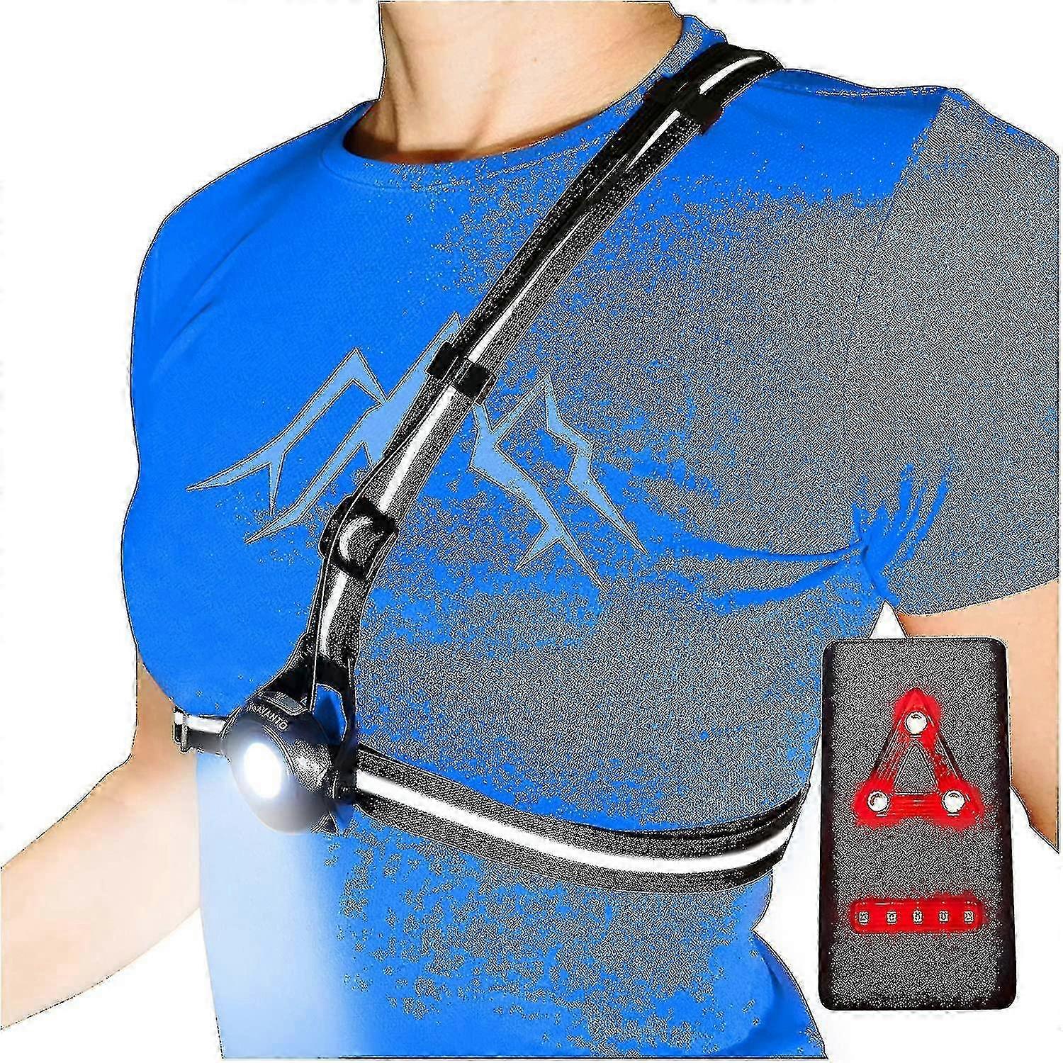 Adjustable LED Chest Light for Joggers with USB Charging and Reflector
