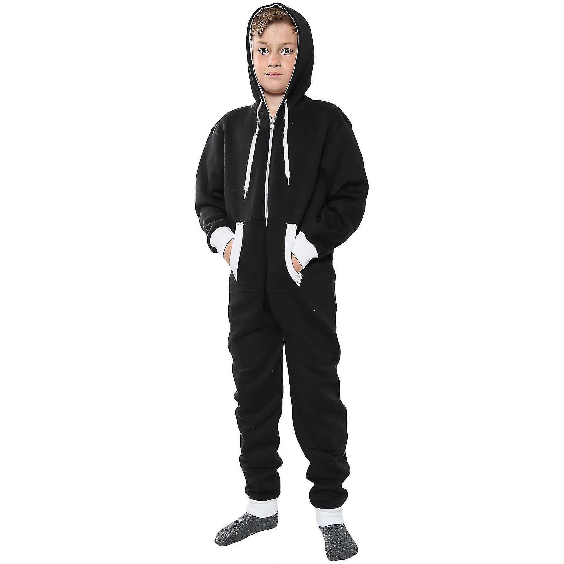 أطفال للجنسين التباين تقليم الأبيض Loungewear Onesie