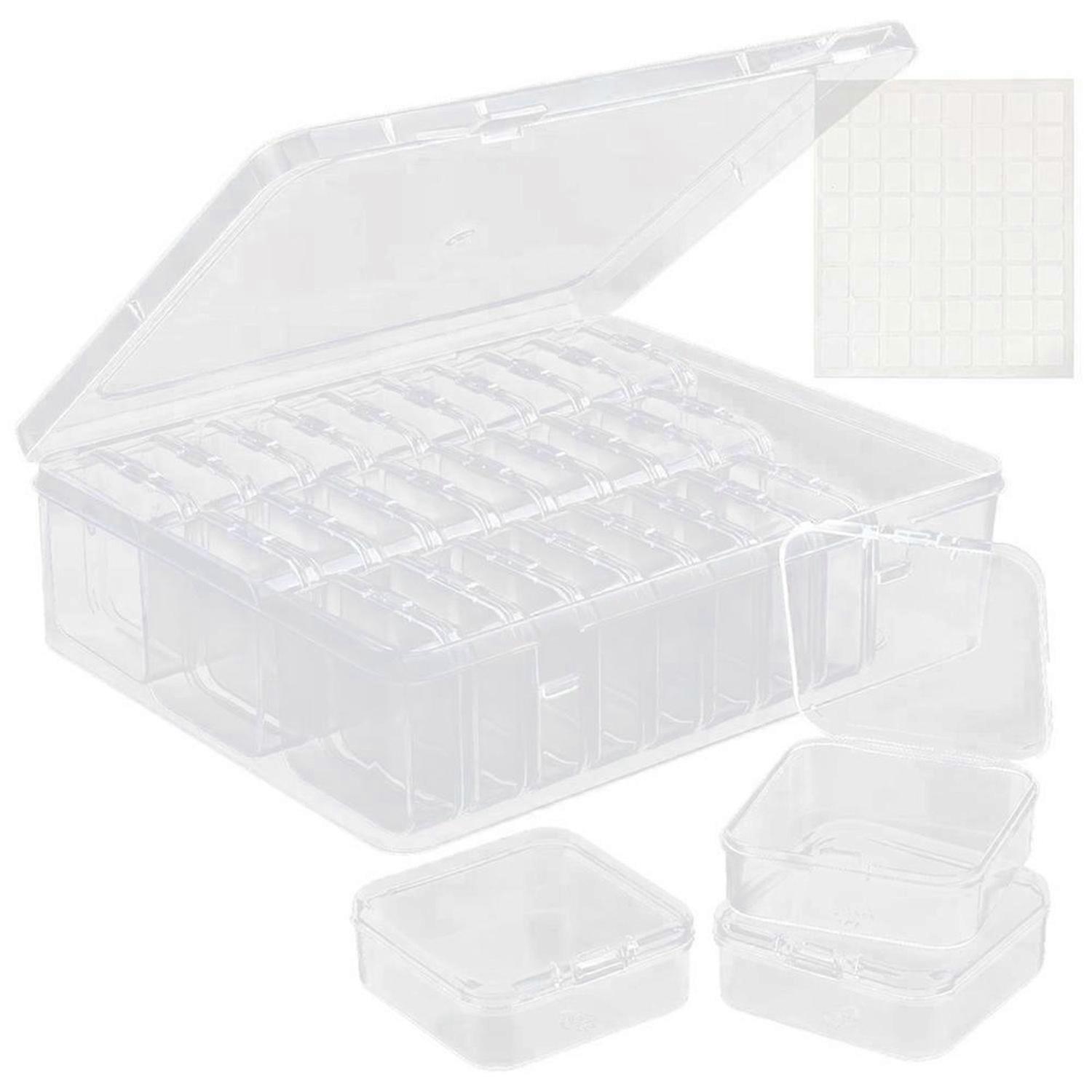 Beaded Container with Large Hinged Lid Storage Box, Diamond Art Storage Box for Organizing Craft Supplies Box