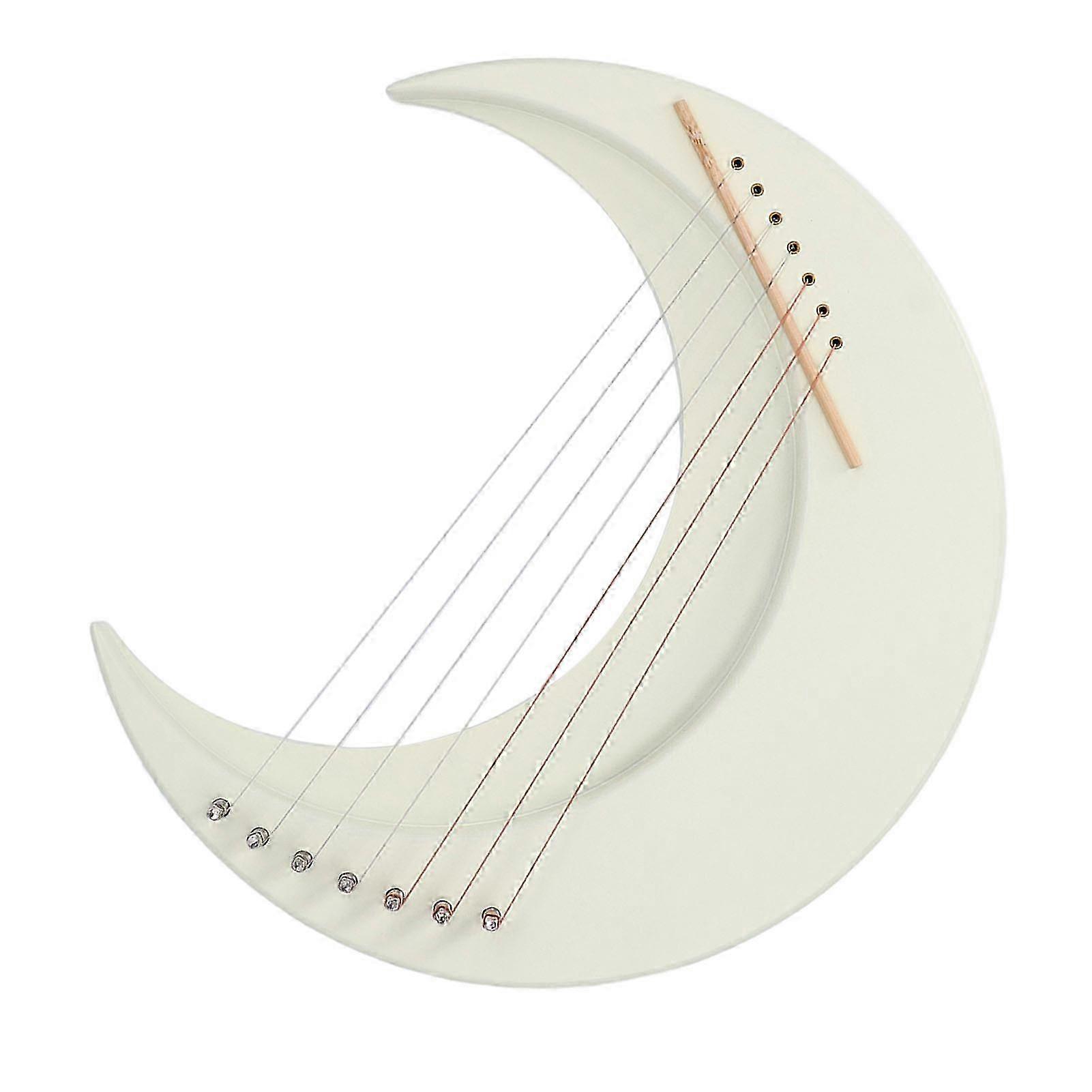 2025 7 Strings Lyre Harp Professional Portable Traditional Classic Stringed Instruments Moon Shaped Lyre Harp for Kids Adults Beginners
