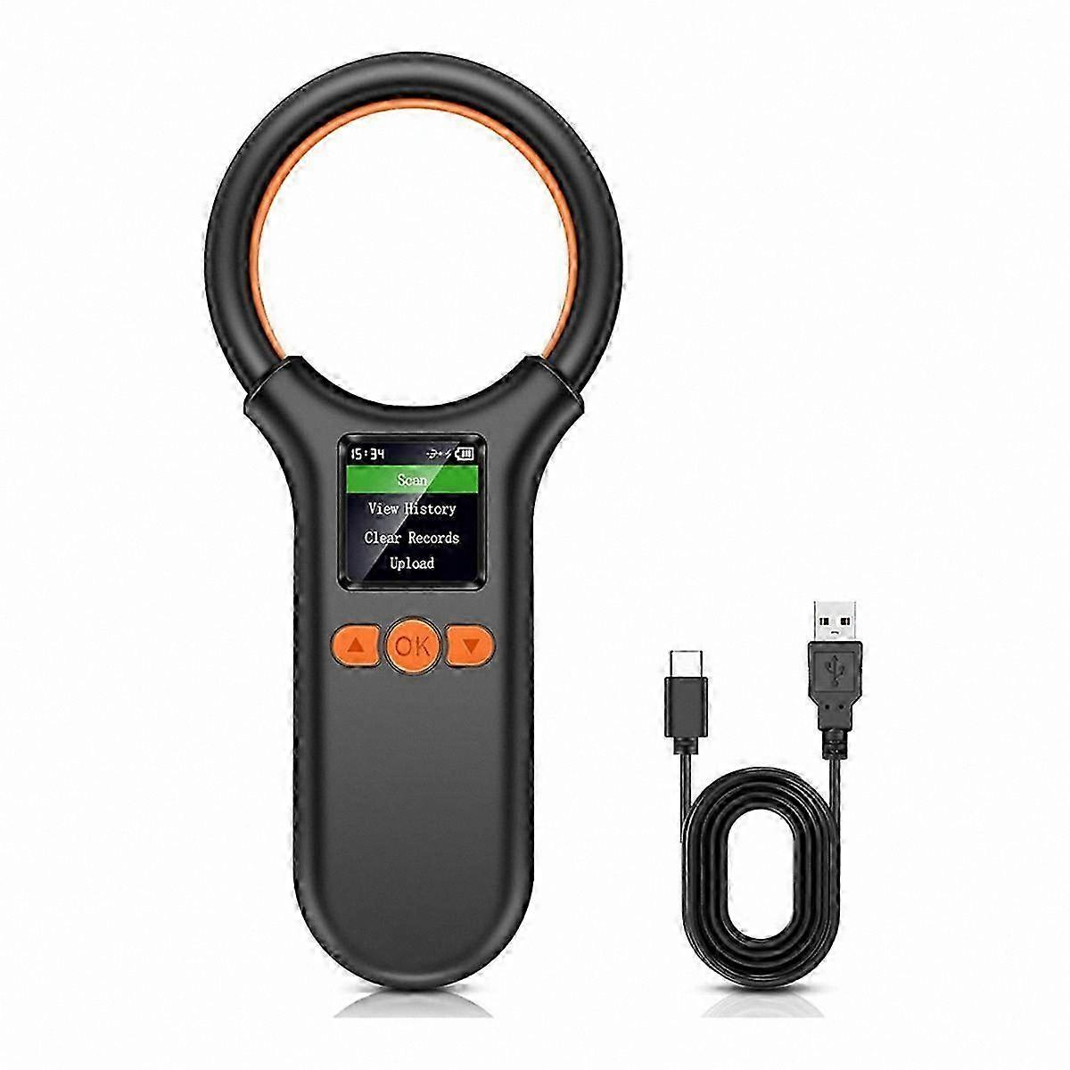 RFID Pet Microchip Scanner with 500 Record Storage, 15-Digit Reader for Dogs and Cats