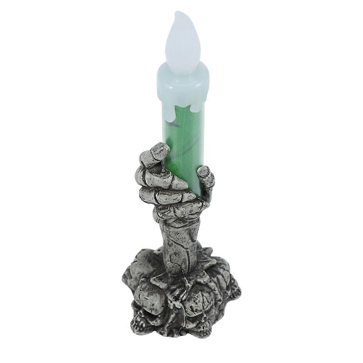 Halloween LED Candle Light Green Skeleton Ghost Hand Candle for Decoration